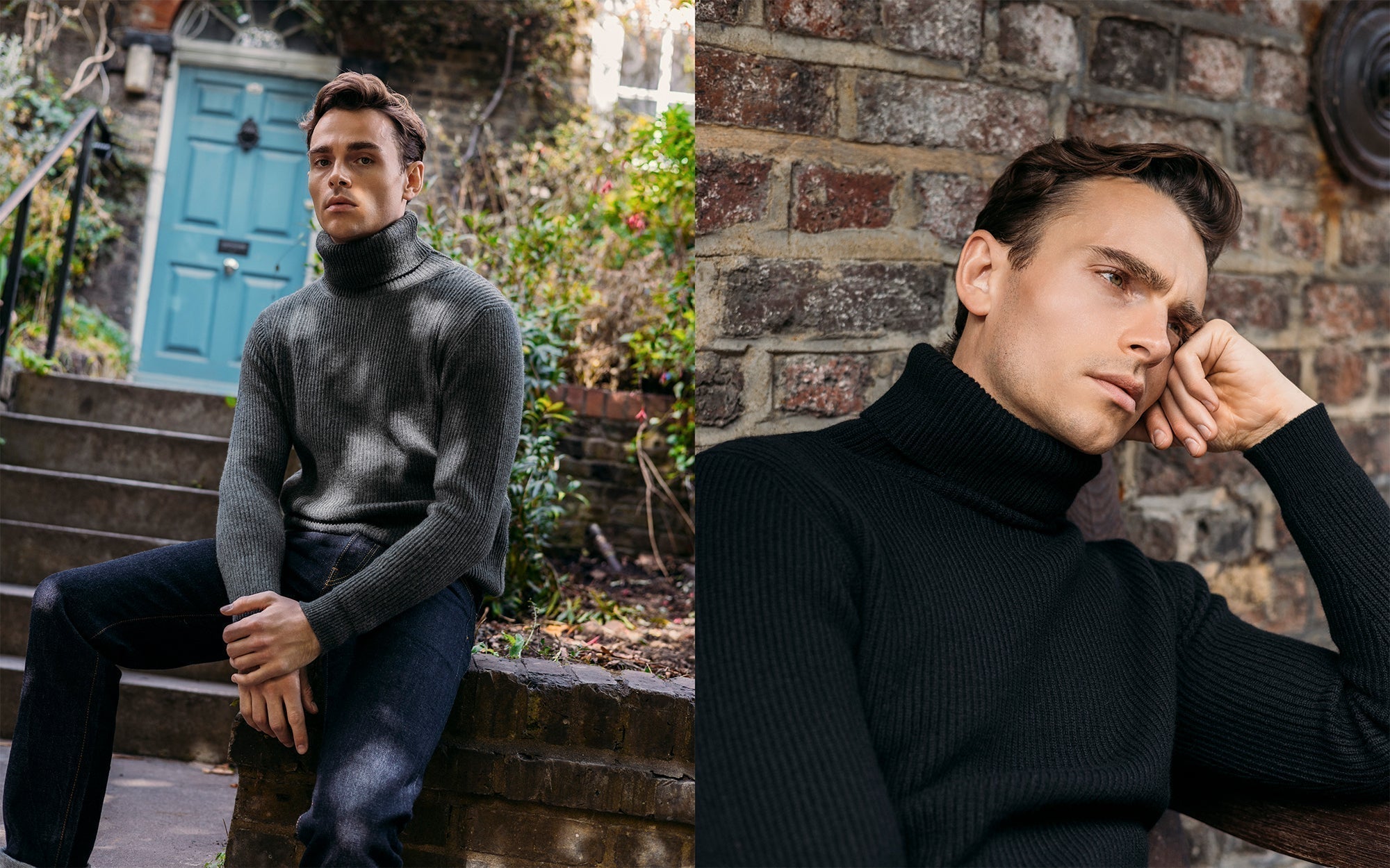 cashmere ribbed submariner rollneck
