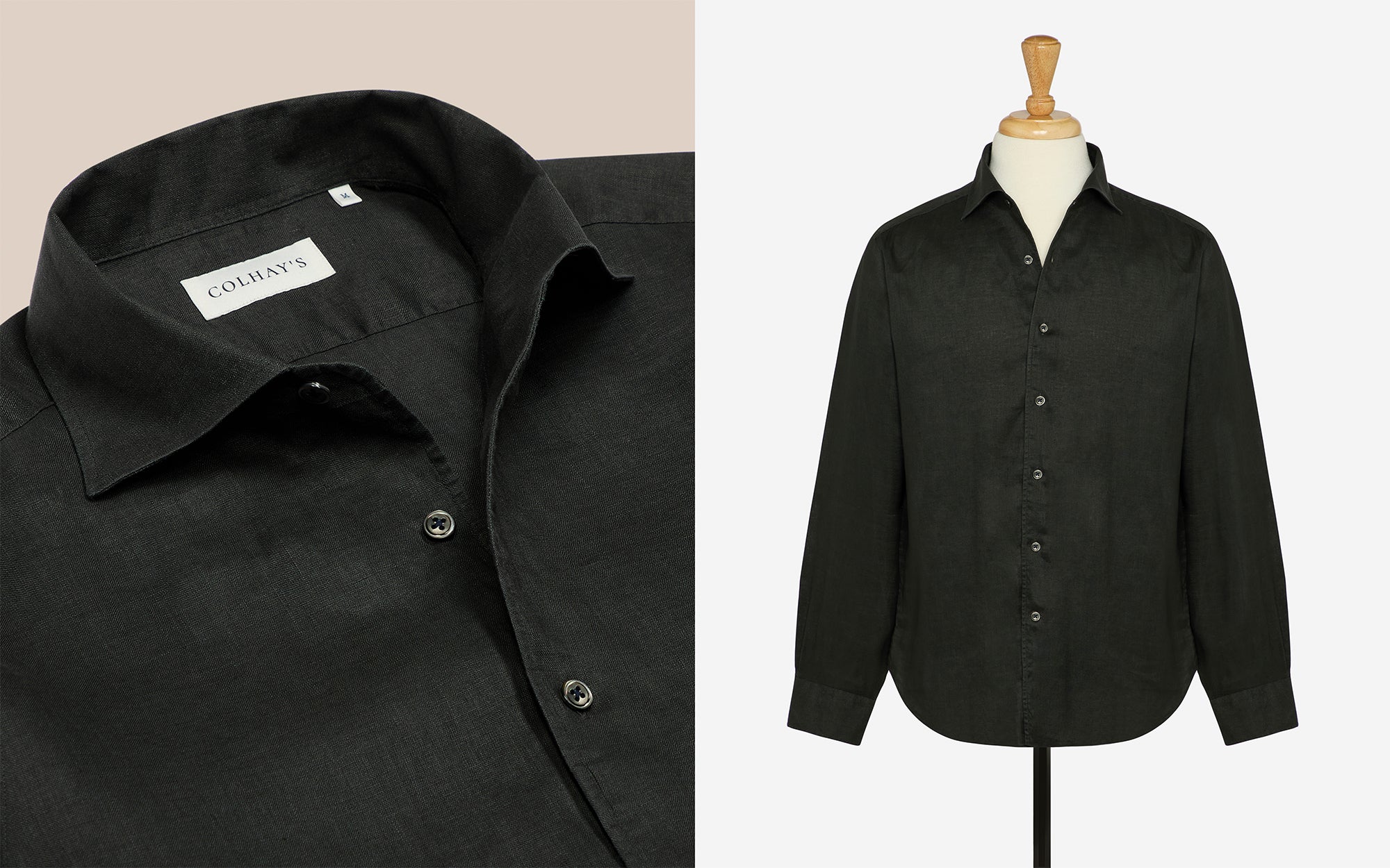 French Linen One Piece Collar Riviera Shirt