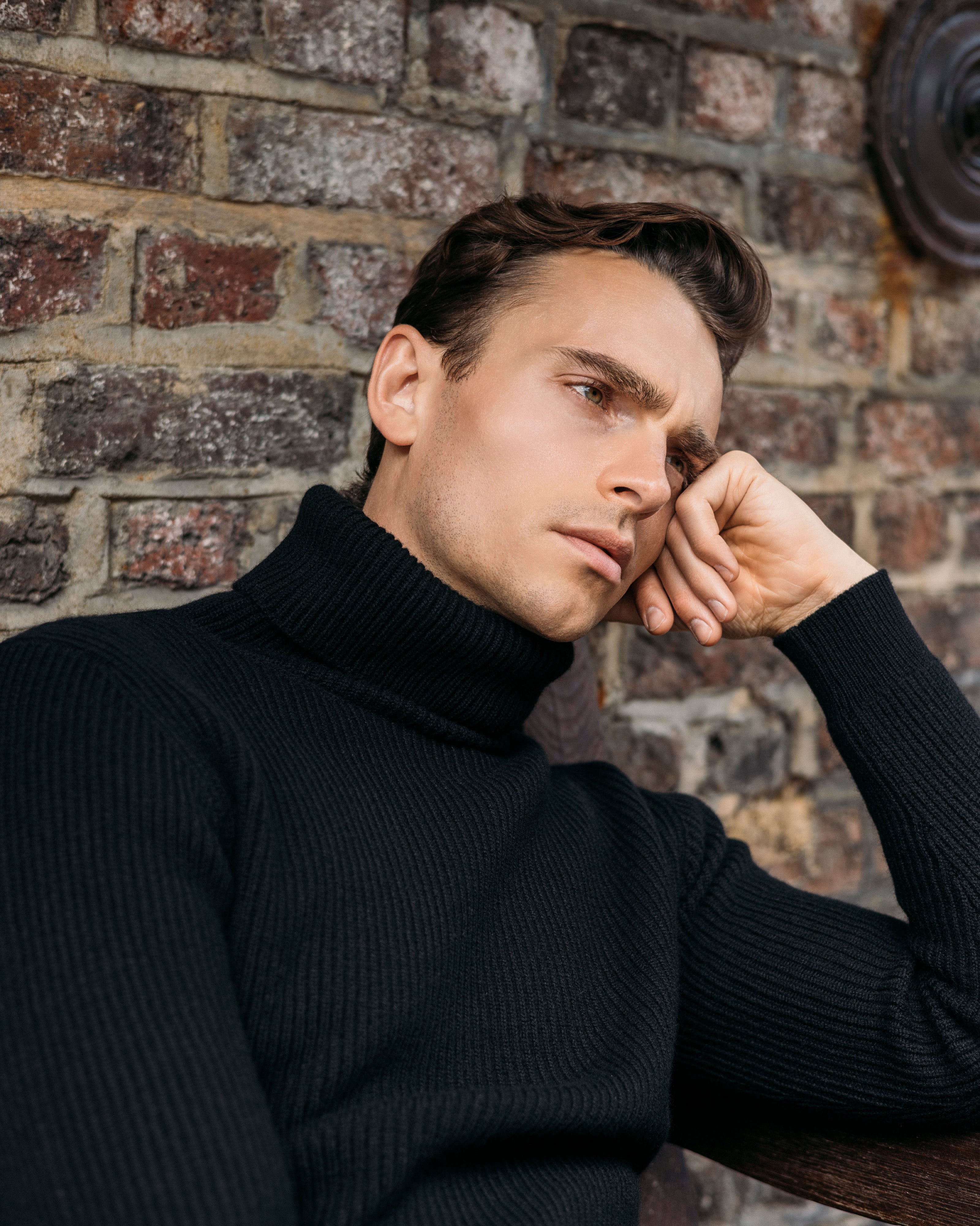 カシミアリブサブマリーナーロールネック(ブラック)