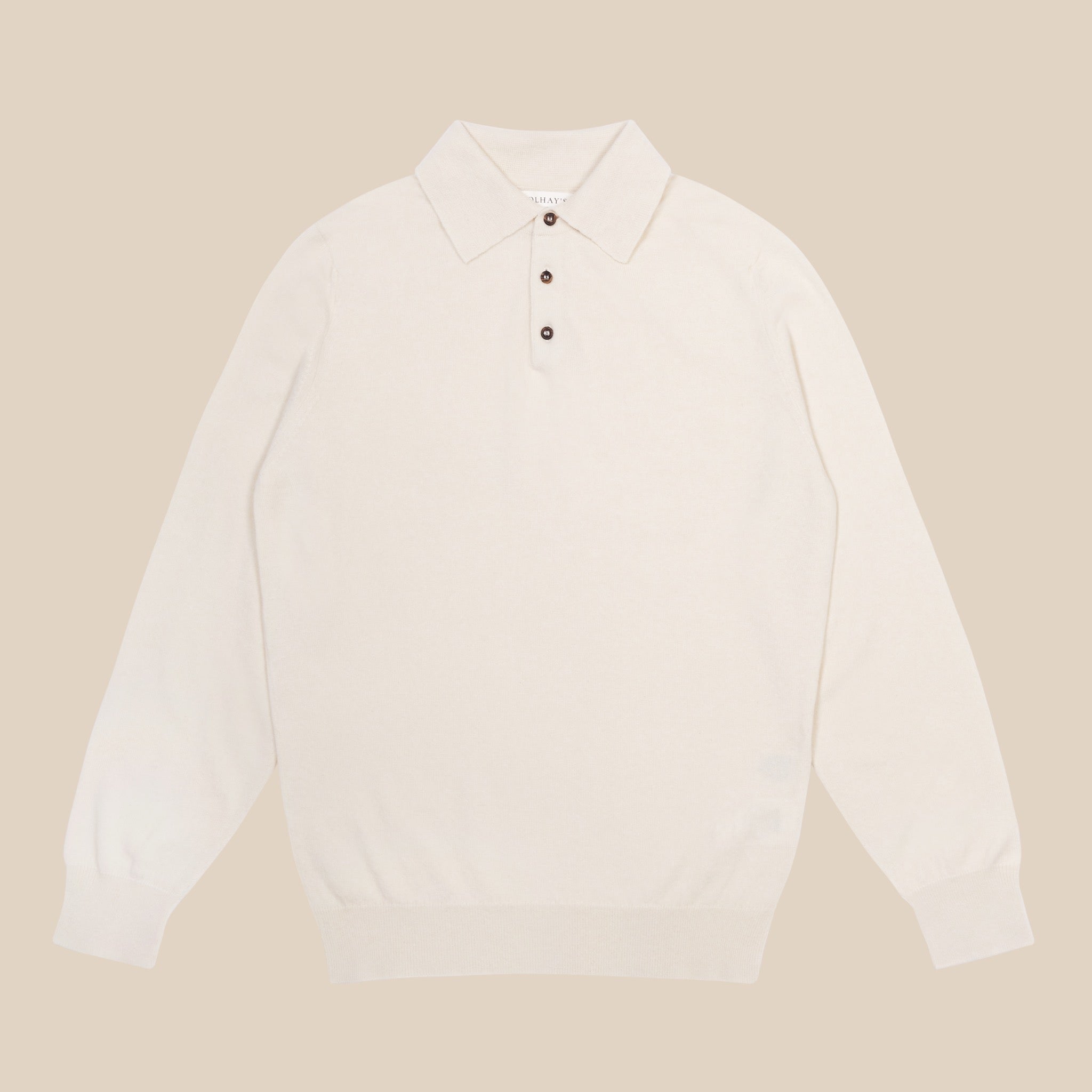 Cashmere polo shirt in cream