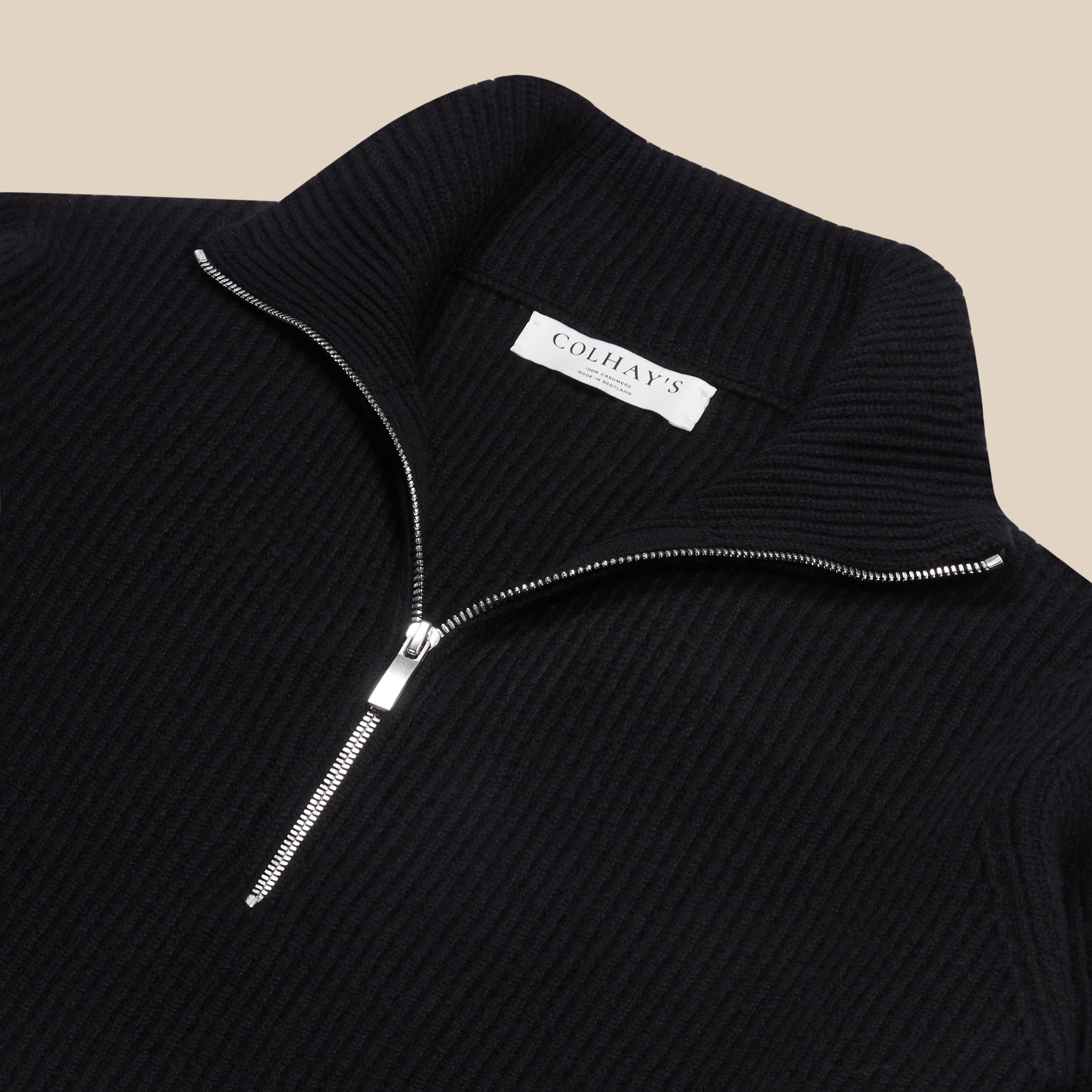 カシミアアルパインハーフジップセーター(ブラック)