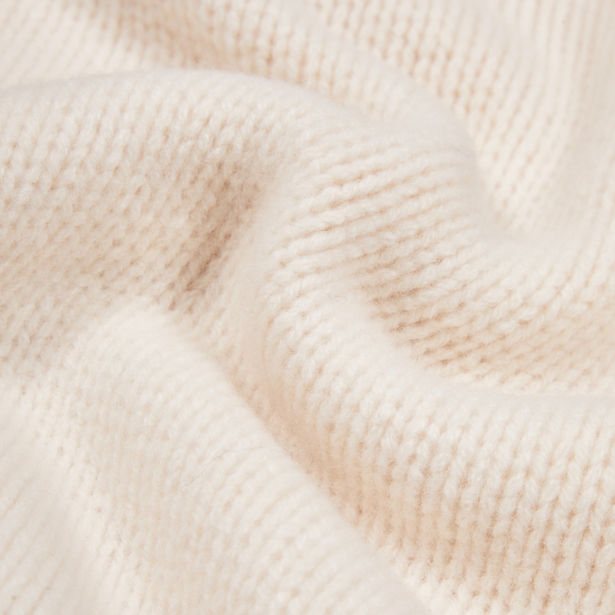 Superfine lambswool rugby shawl sweater in cream