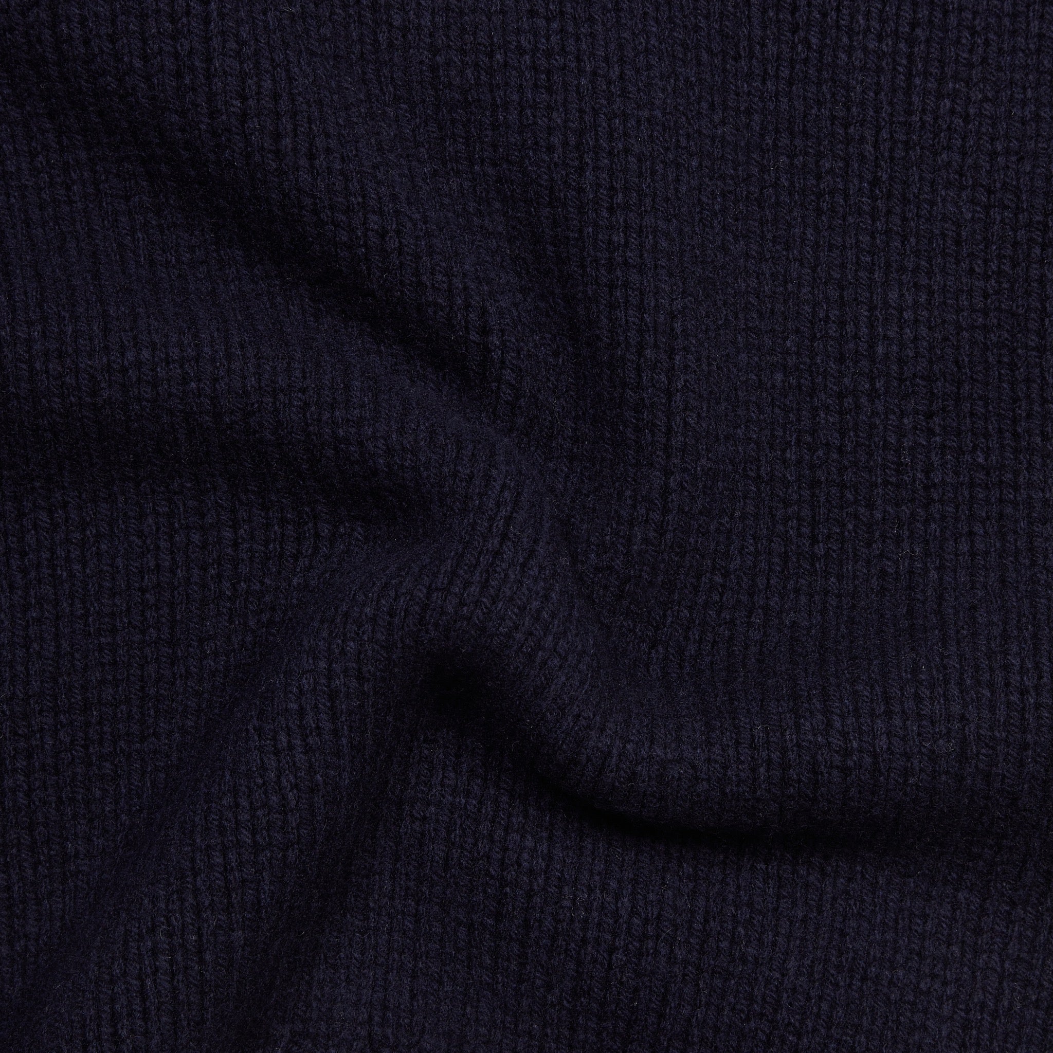 Superfine lambswool rugby shawl sweater in navy