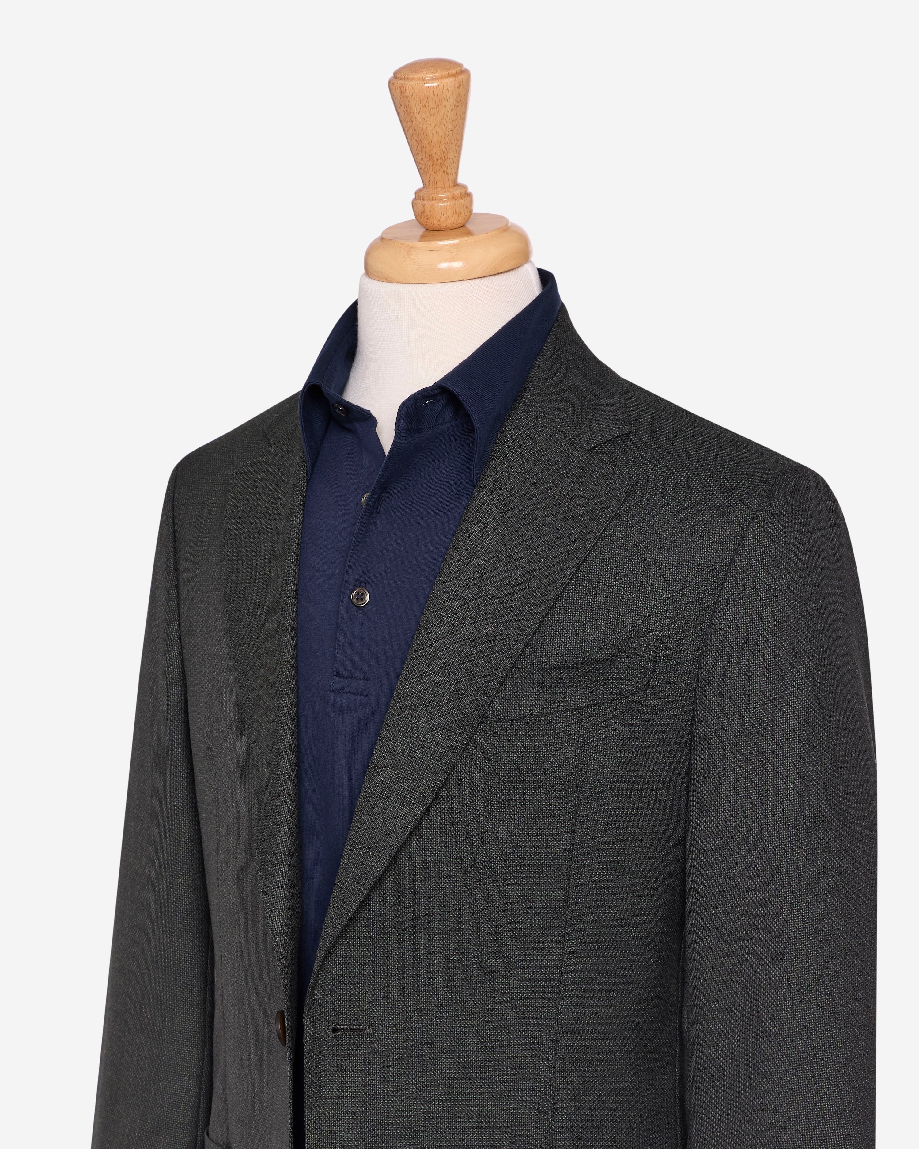 ネイビーのエクストラロングステープルコットンコーチポロ