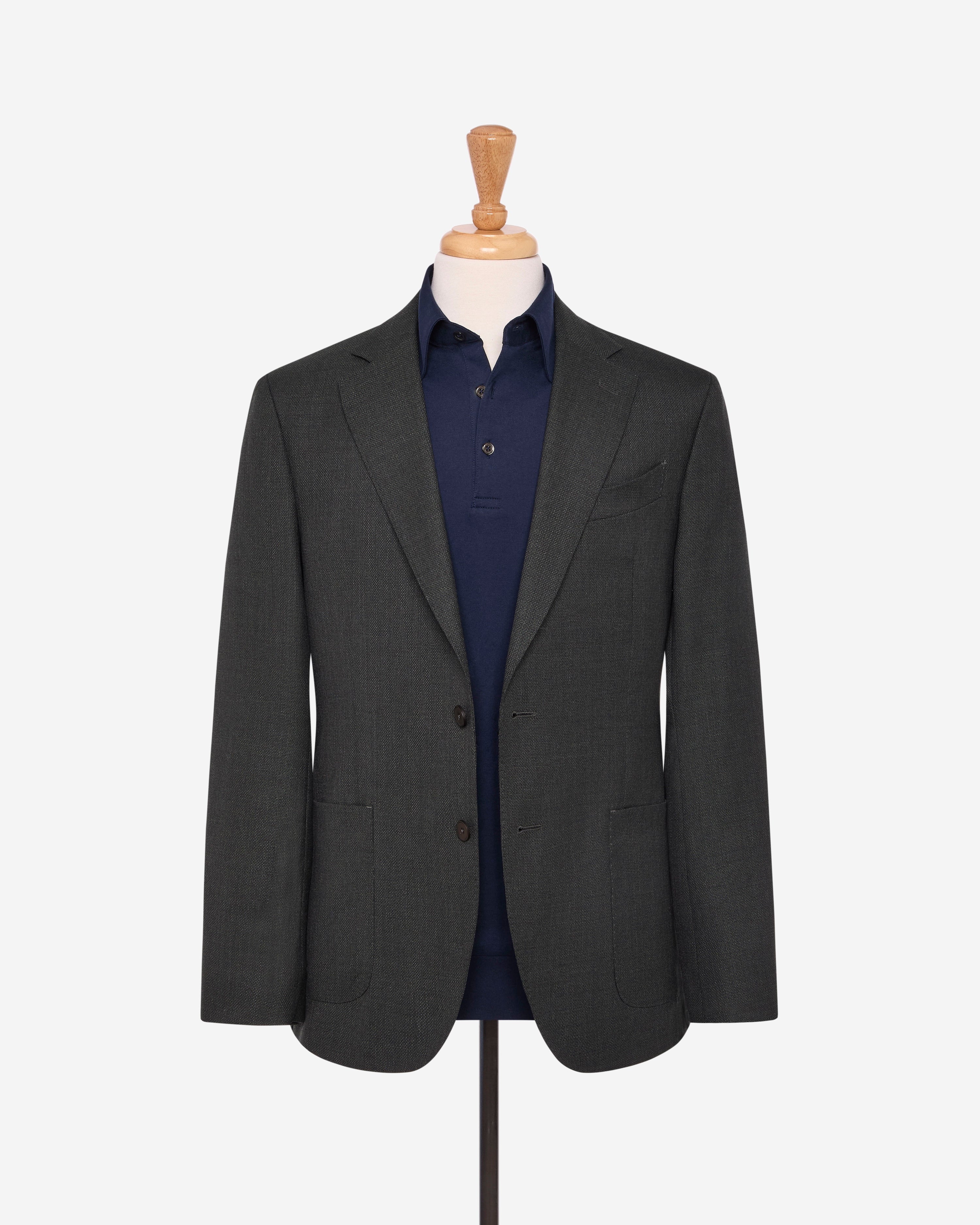 ネイビーのエクストラロングステープルコットンコーチポロ