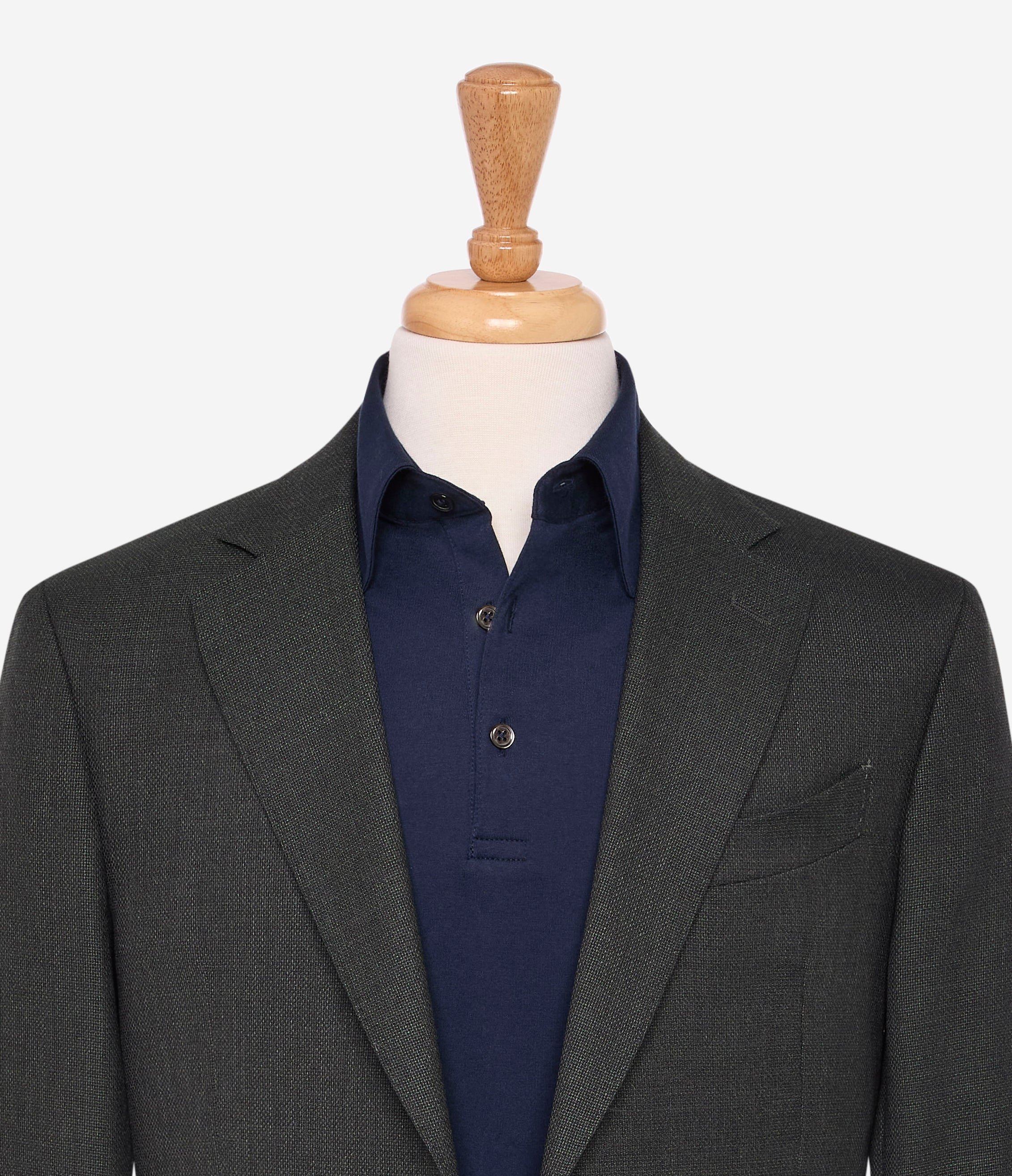 ネイビーのエクストラロングステープルコットンコーチポロ