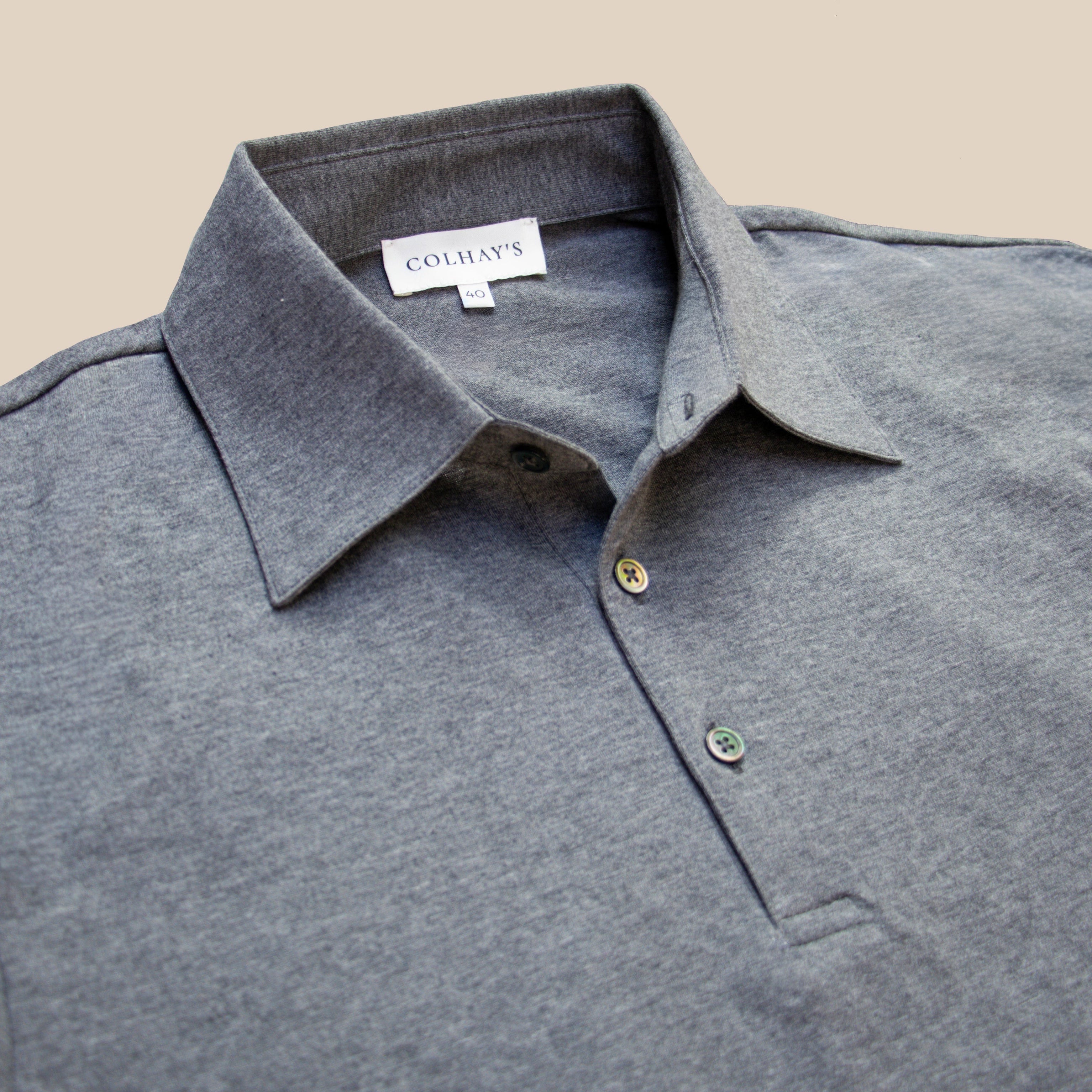 Extra-long Staple Cotton Coach Polo in Grey