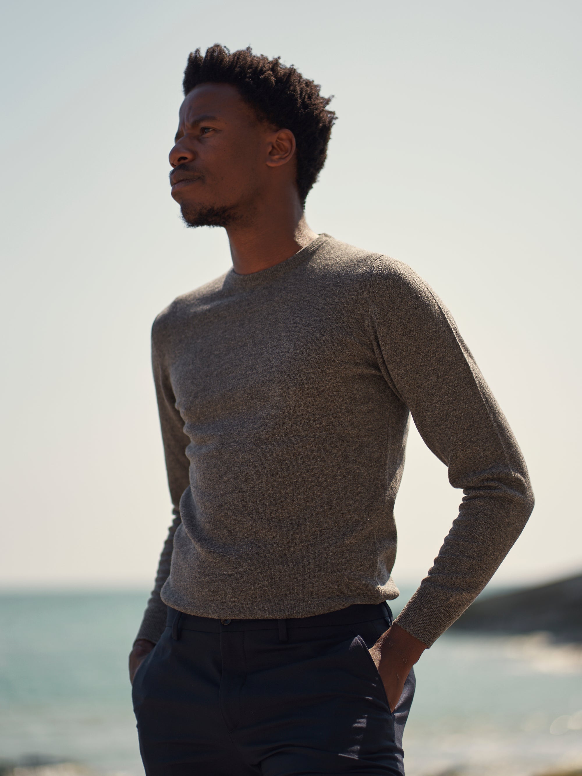 Lambswool crew neck in grey