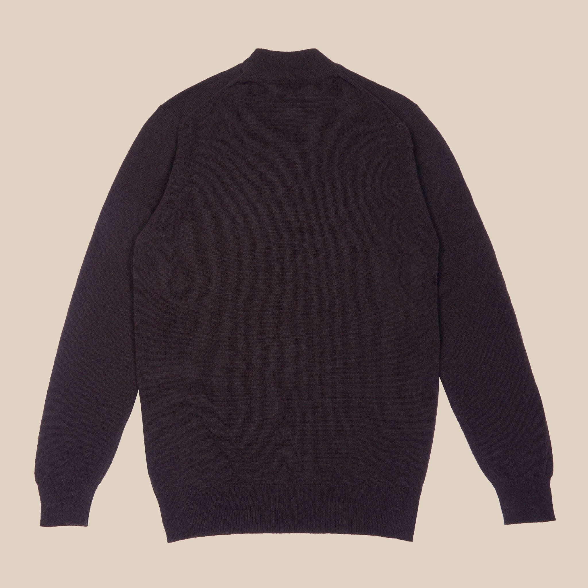 Superfine lambswool mock neck in dark brown - Colhay's