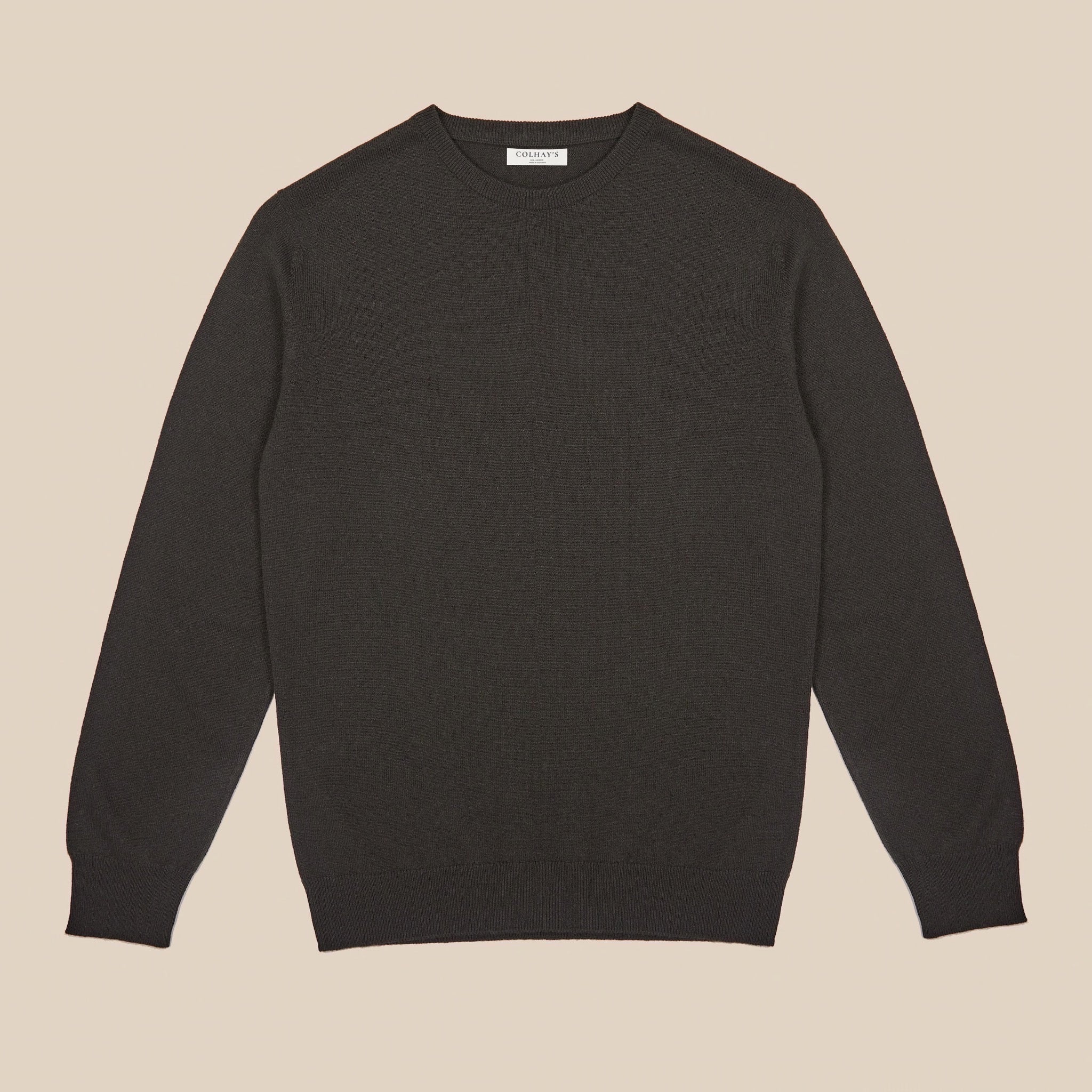 Cashmere crew neck in dark olive