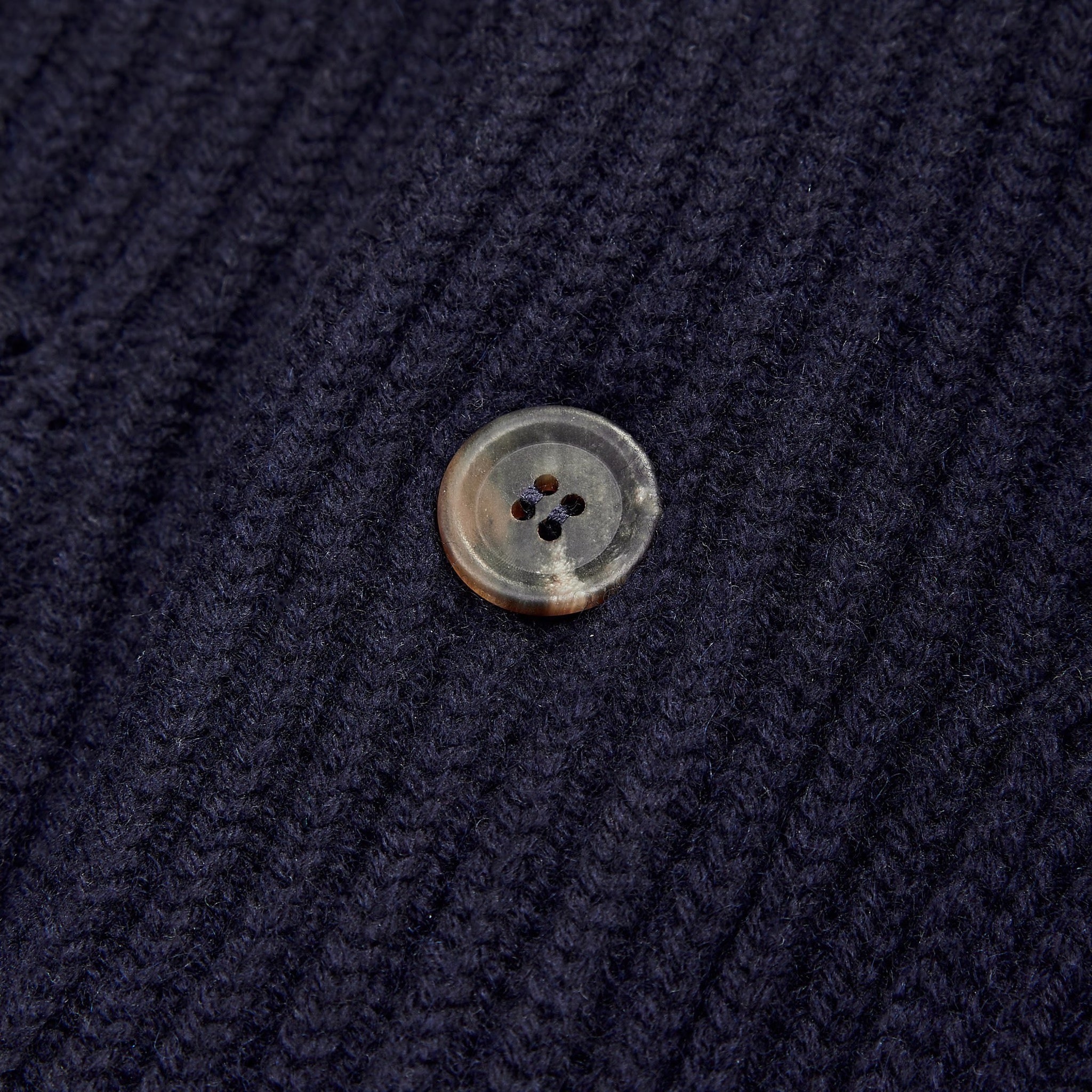 Cashmere shawl collar cardigan in navy