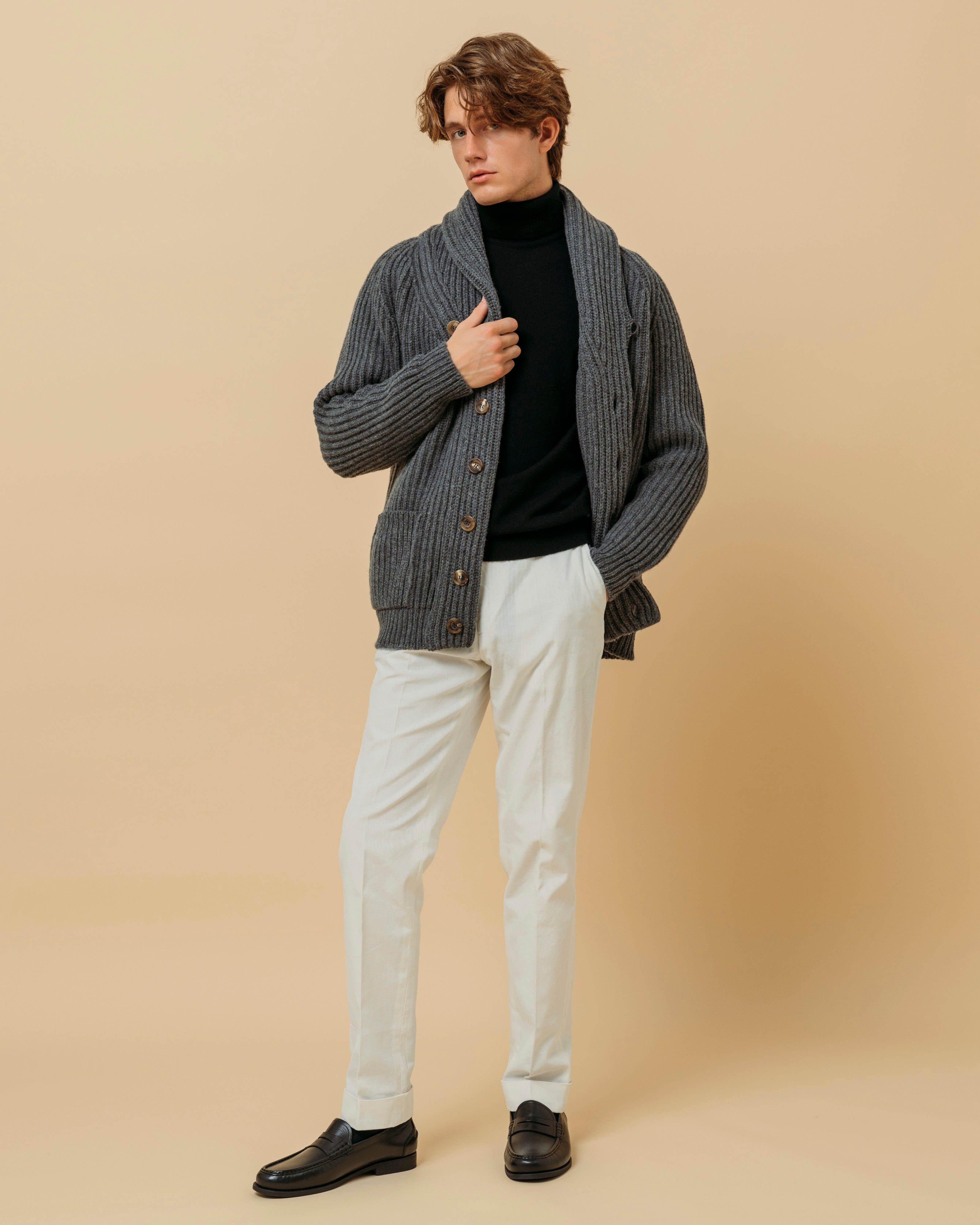 カシミア ベルモンド ロールネック (ブラック)