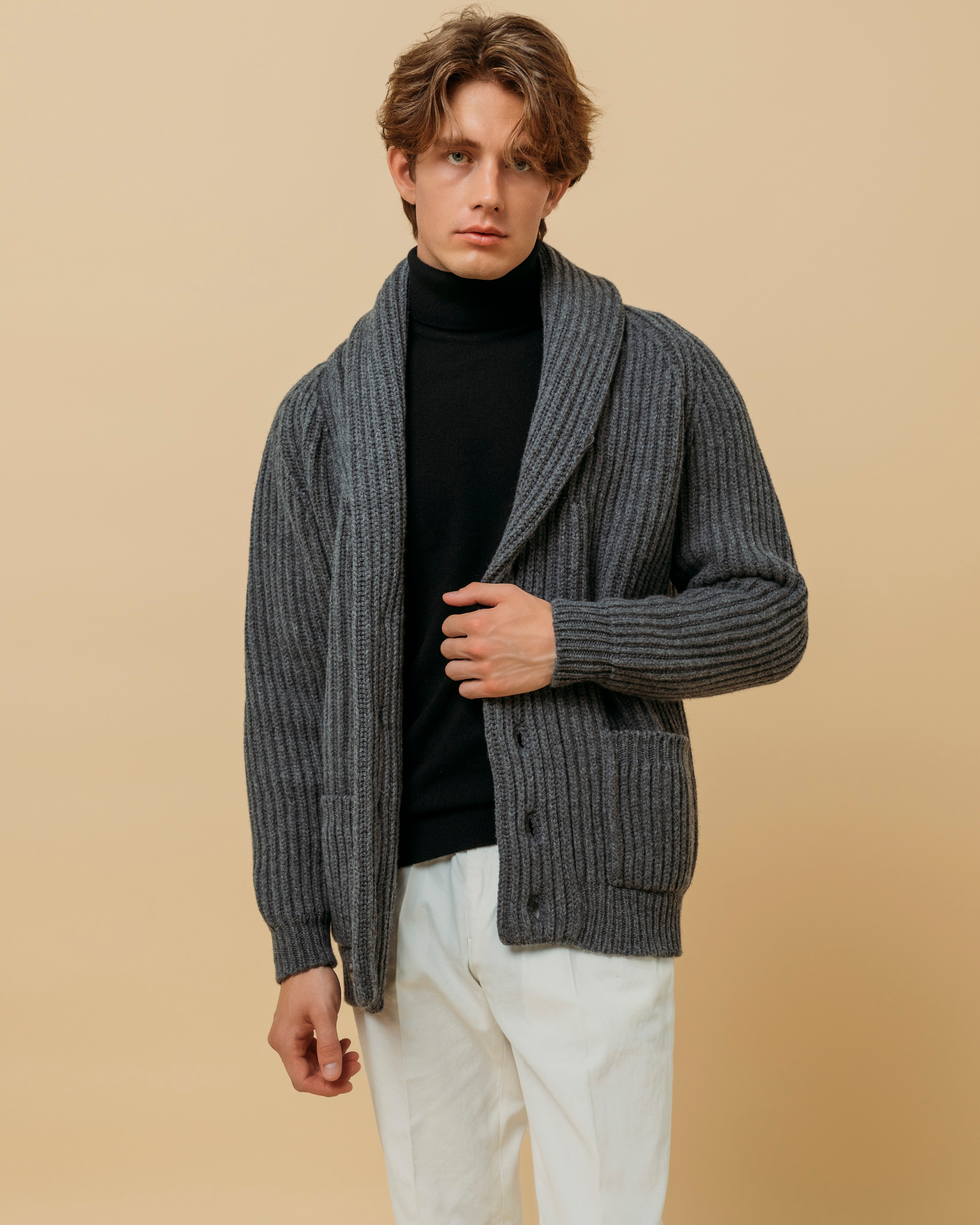 カシミア ベルモンド ロールネック (ブラック)