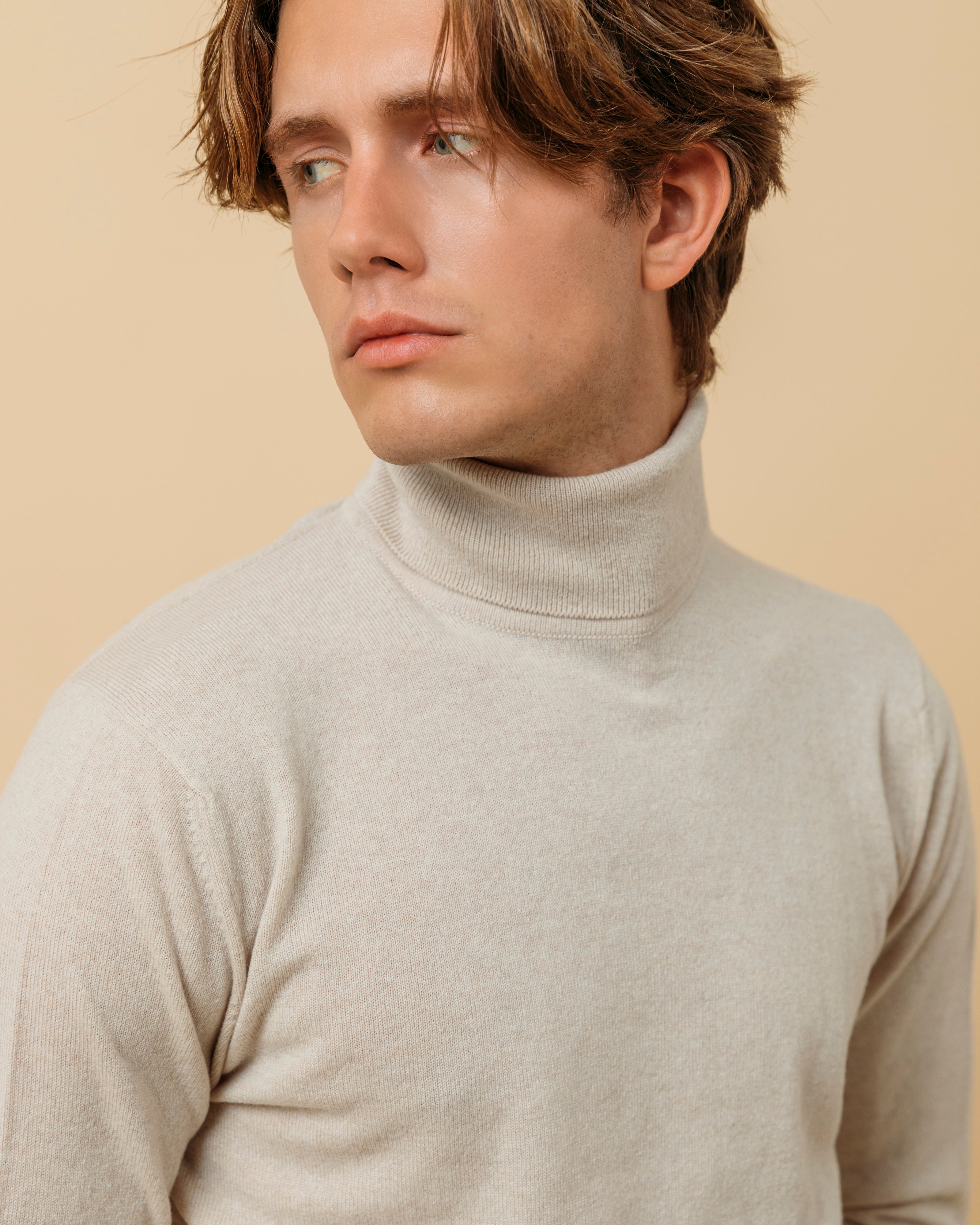 カシミア ベルモンド ロールネック(オートミール)