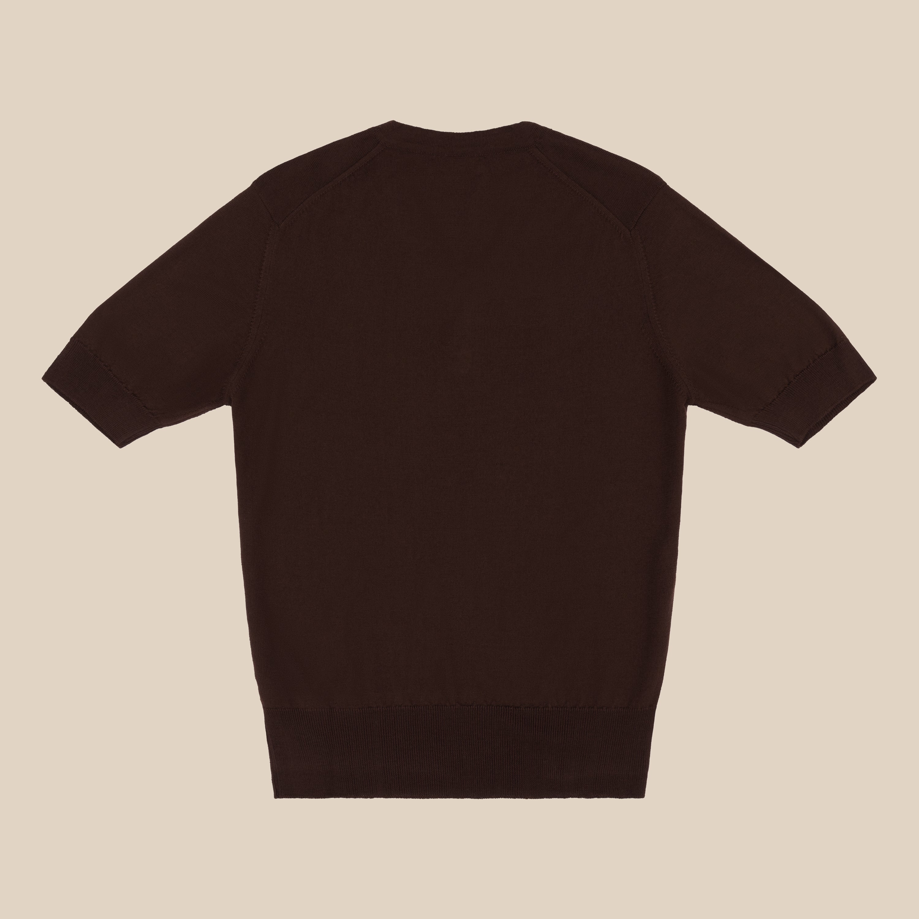 Merino rower's henley shirt in brown - Colhay's