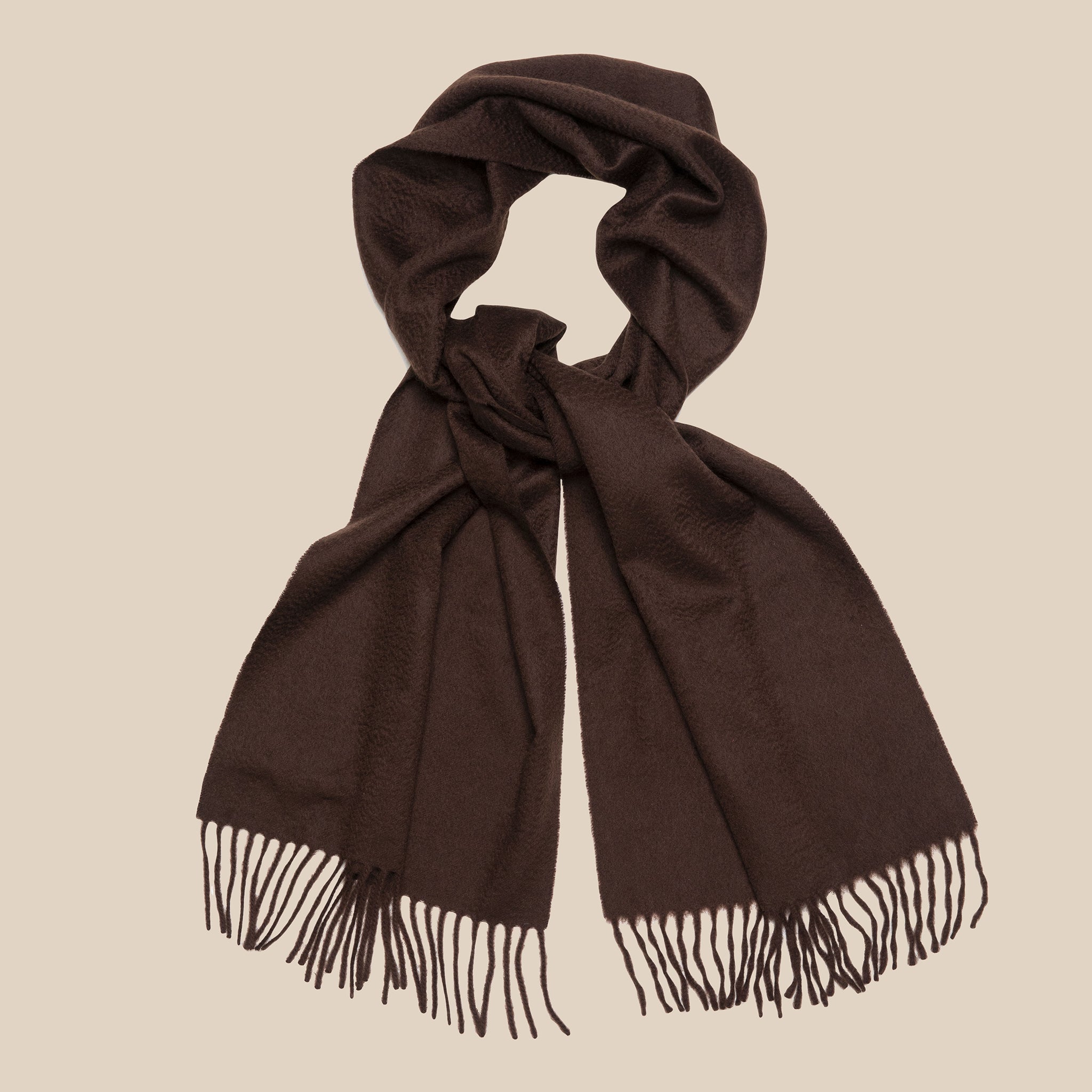 Woven cashmere scarf in espresso brown - Colhay's
