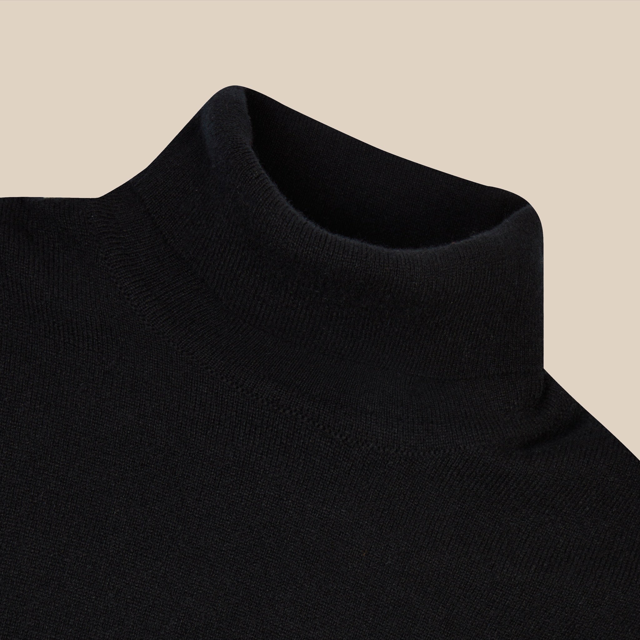カシミア ベルモンド ロールネック (ブラック)