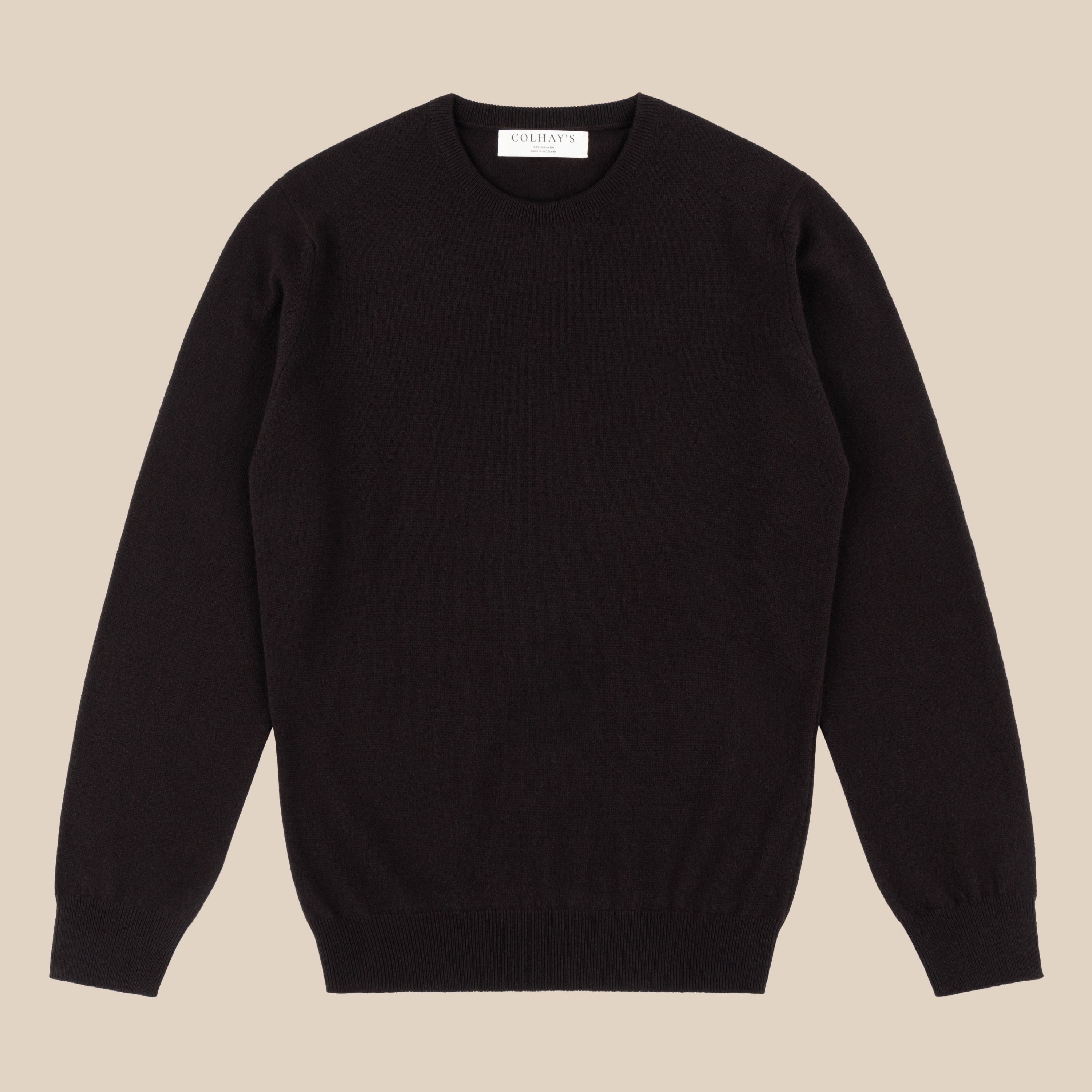 Cashmere crew neck in dark brown