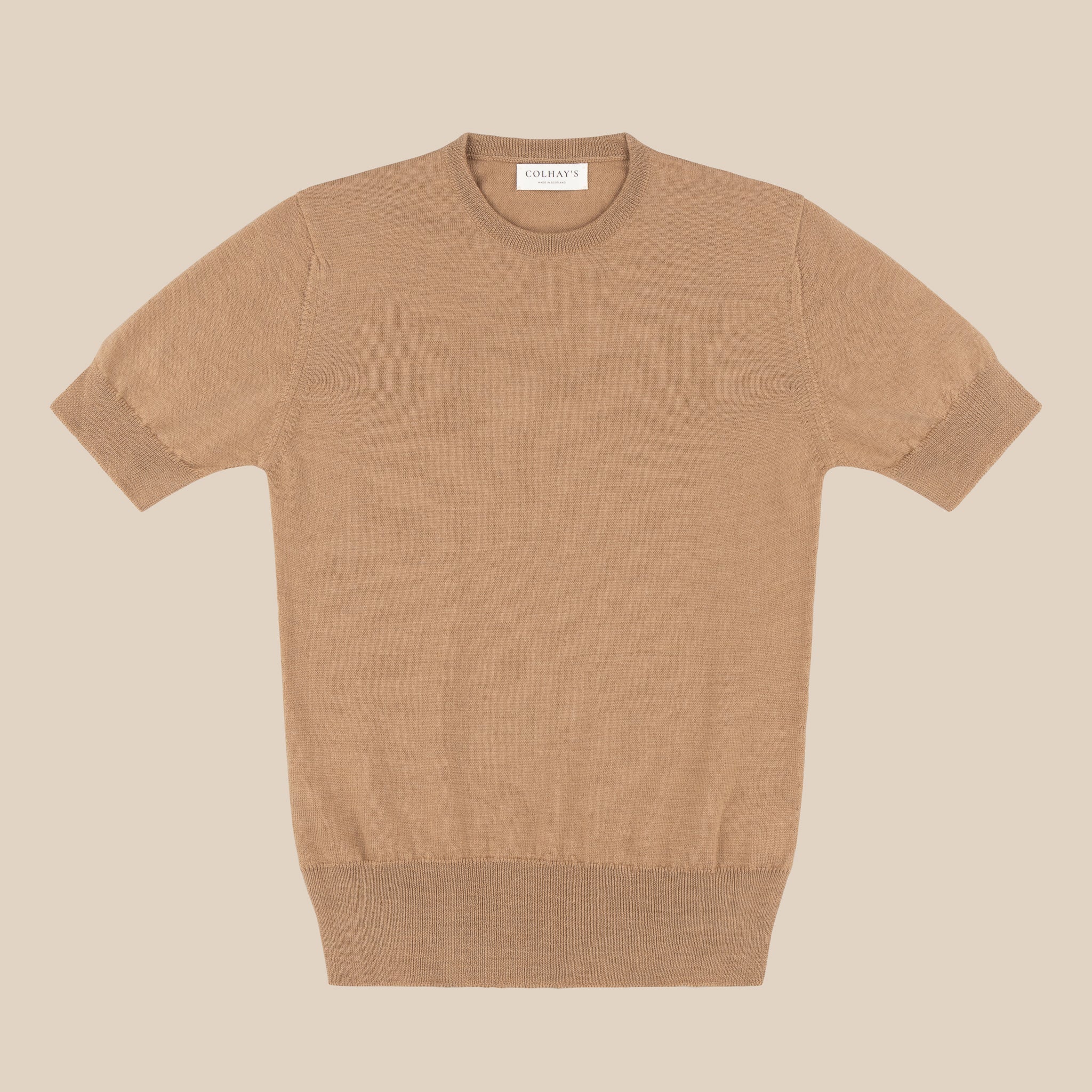 Merino sport shirt in camel - Colhay's
