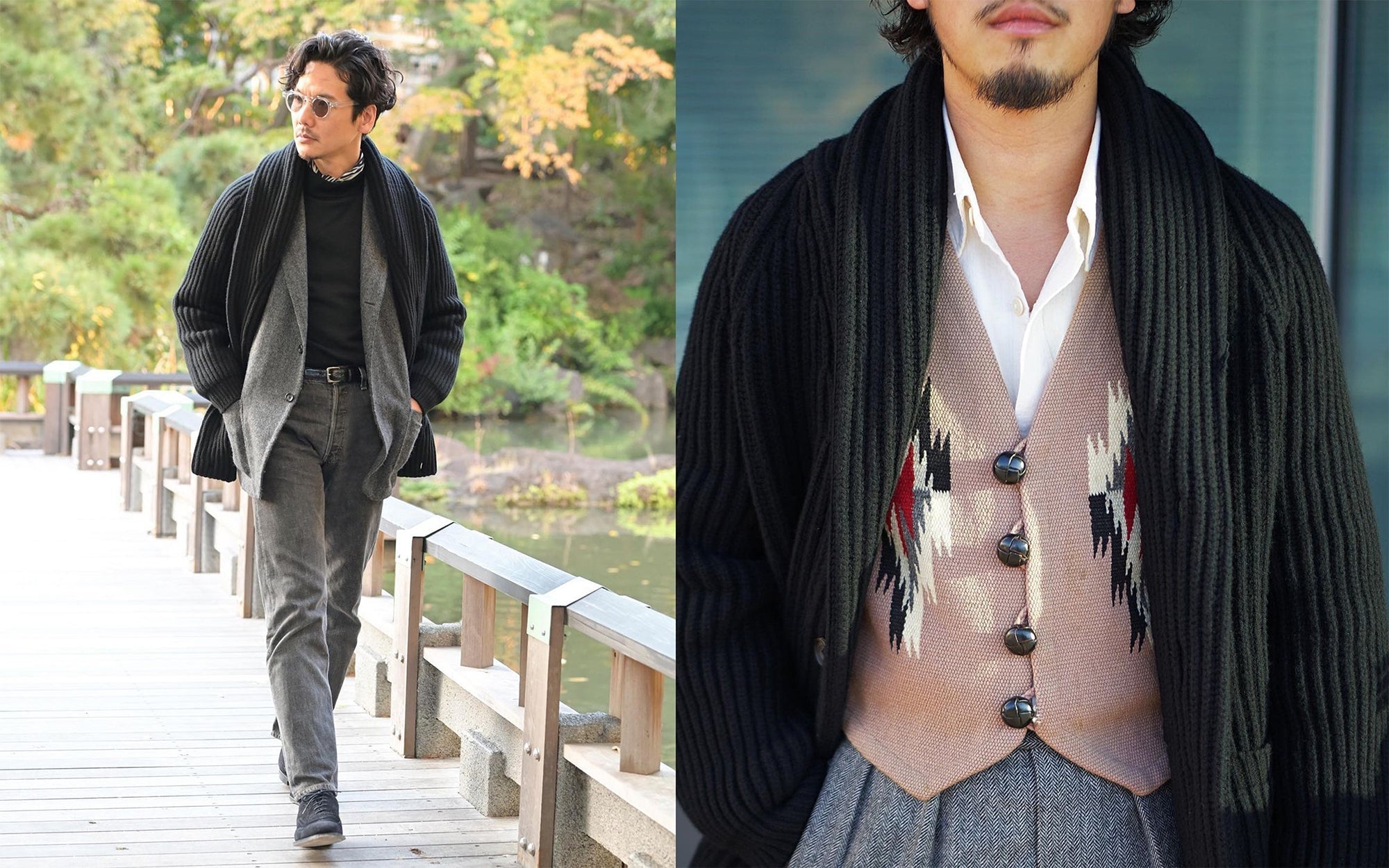 Colhay’s Styled by You: The Superfine Lambswool Shawl Collar Cardigan, in Black.