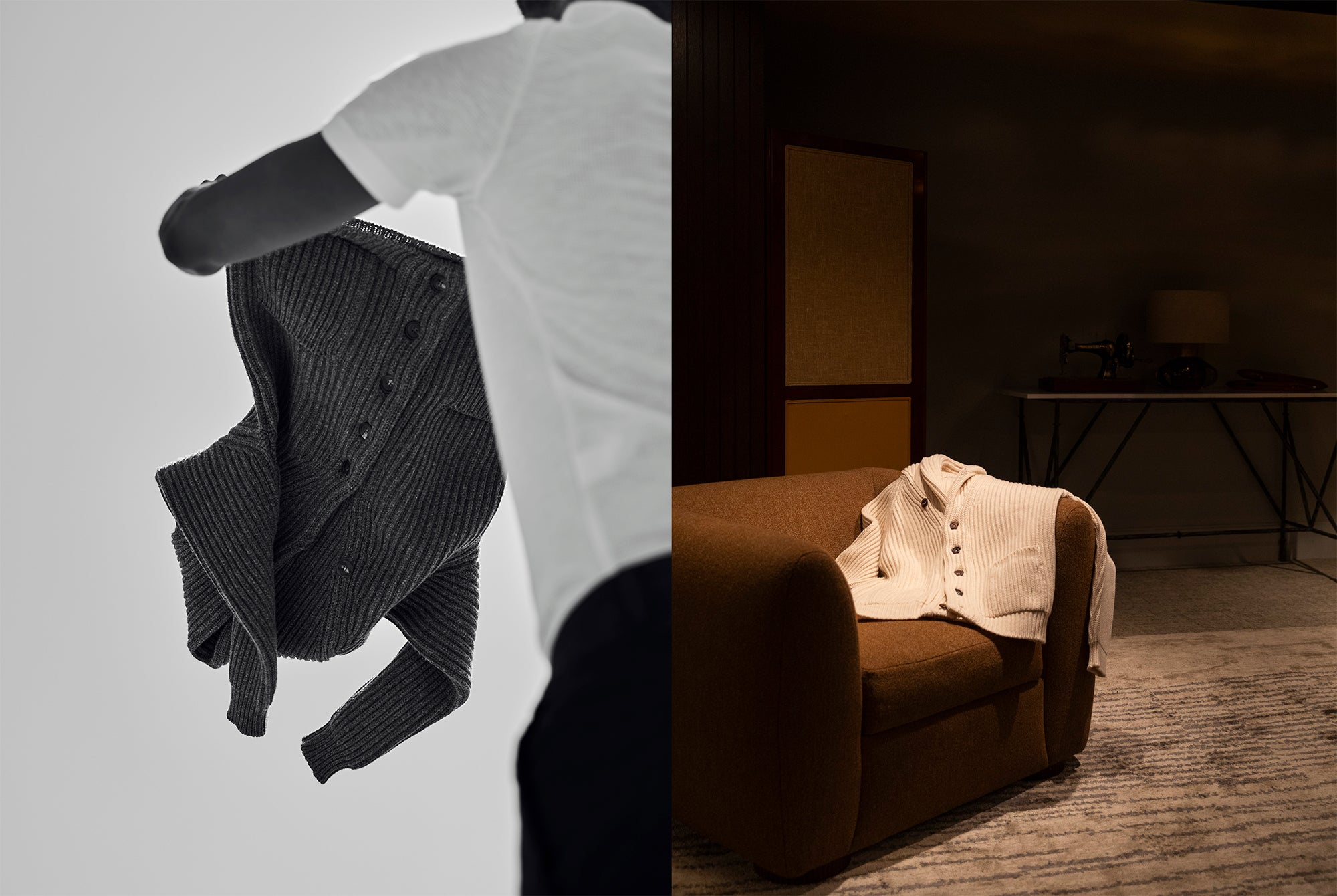 Cashmere ribbed submariner rollneck