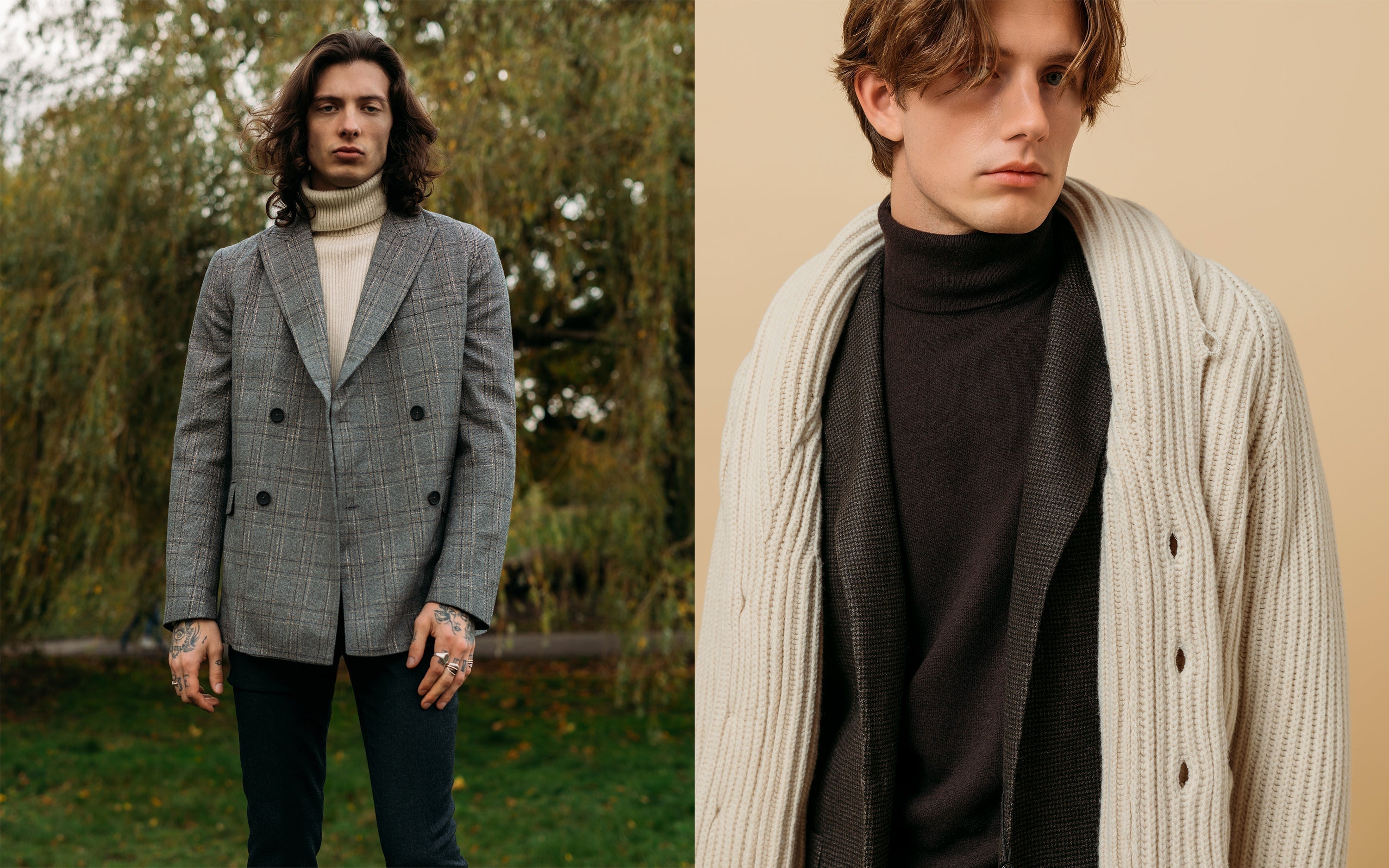 Cashmere Ribbed Submariner Rollneck in Ecru