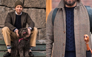 Colhay's Styled by You: Superfine Lambswool Fisherman Cable Crew in Navy.