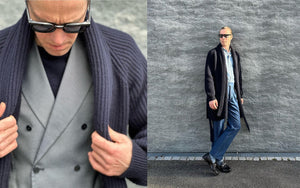 Friends of Colhay's Lookbook: Superfine Lambswool Shawl Coat in Navy.