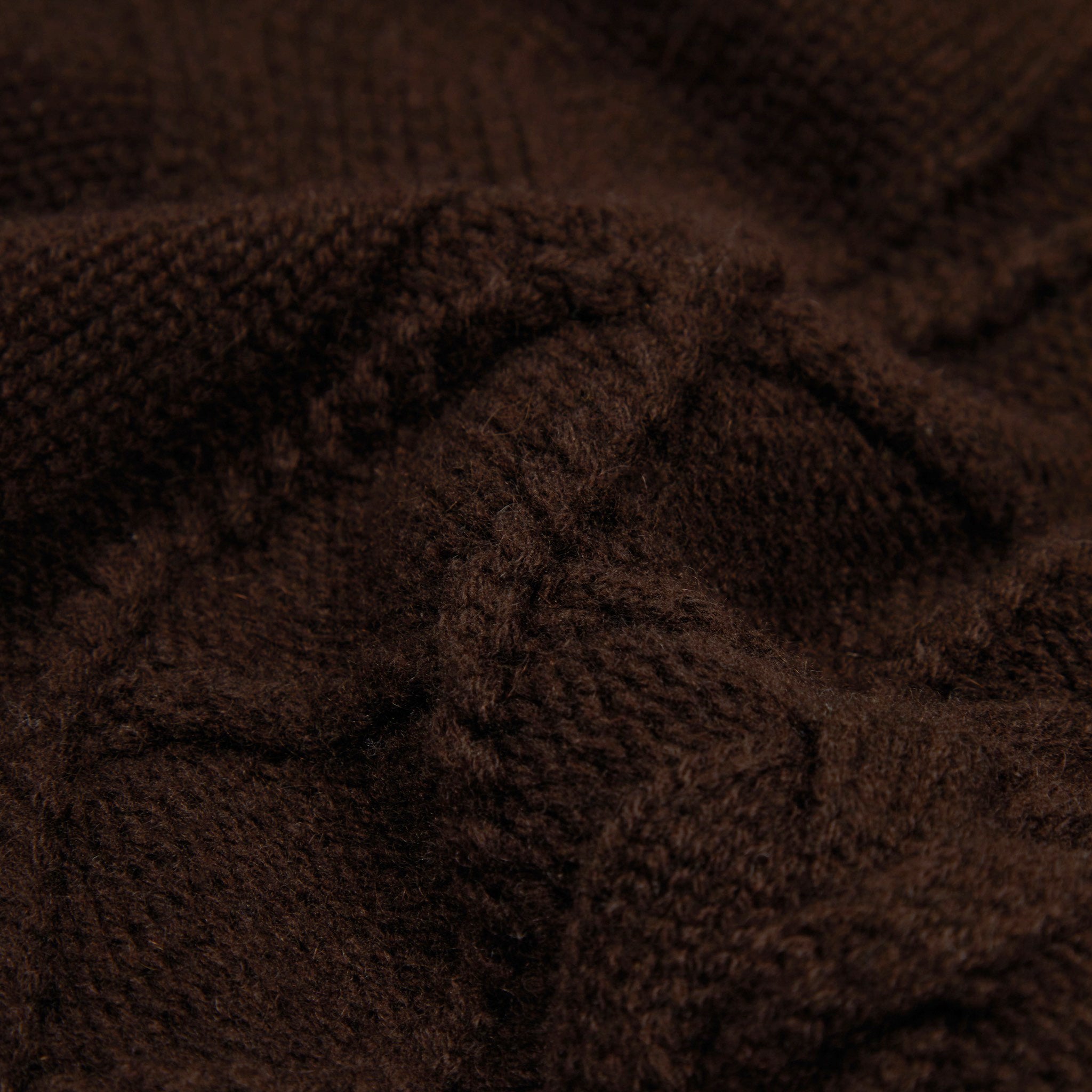 Cashmere wool chalet cable sweater in dark brown