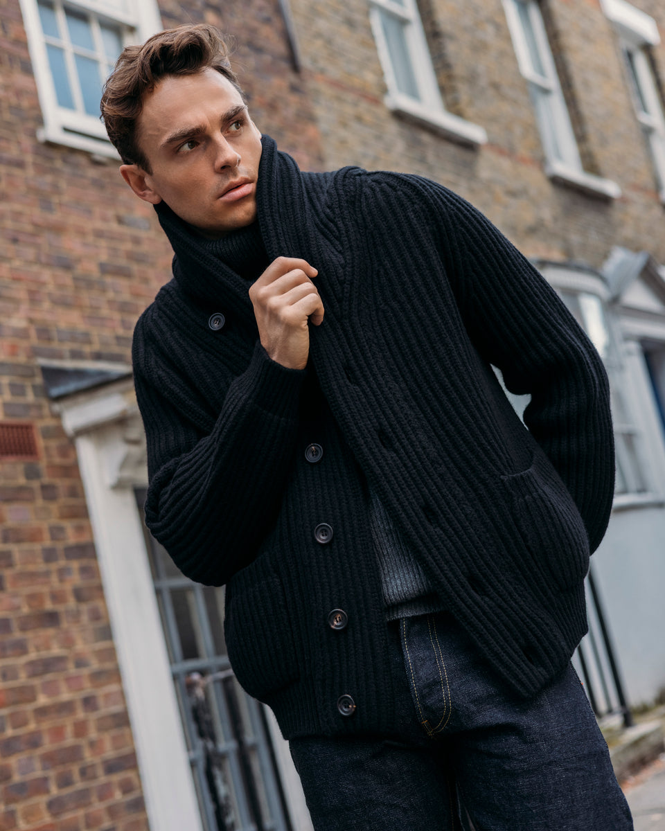 Cashmere Shawl Collar Cardigan Dark Olive Cardigan Australian