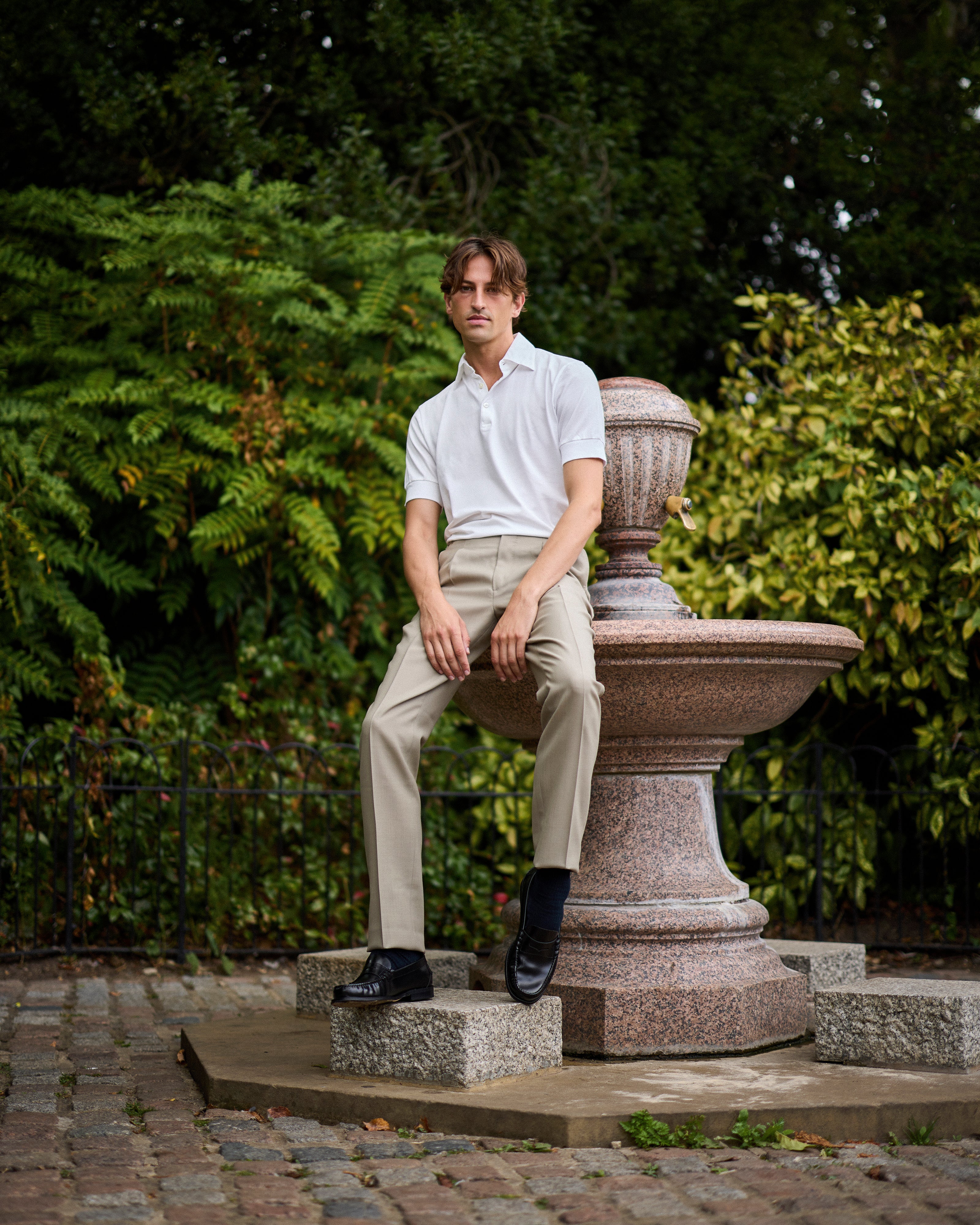 Extra-long Staple Cotton Coach Polo in Cream