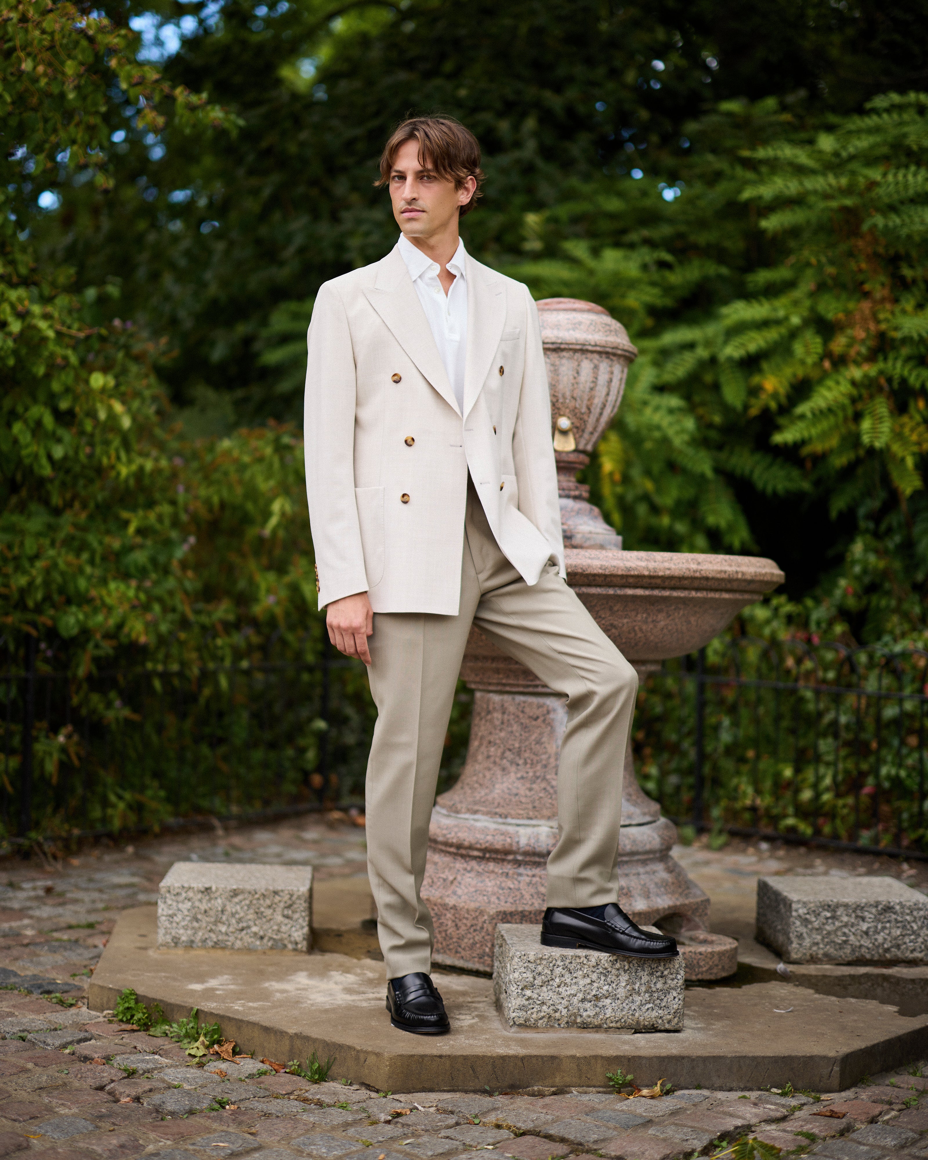 Extra-long Staple Cotton Coach Polo in Cream