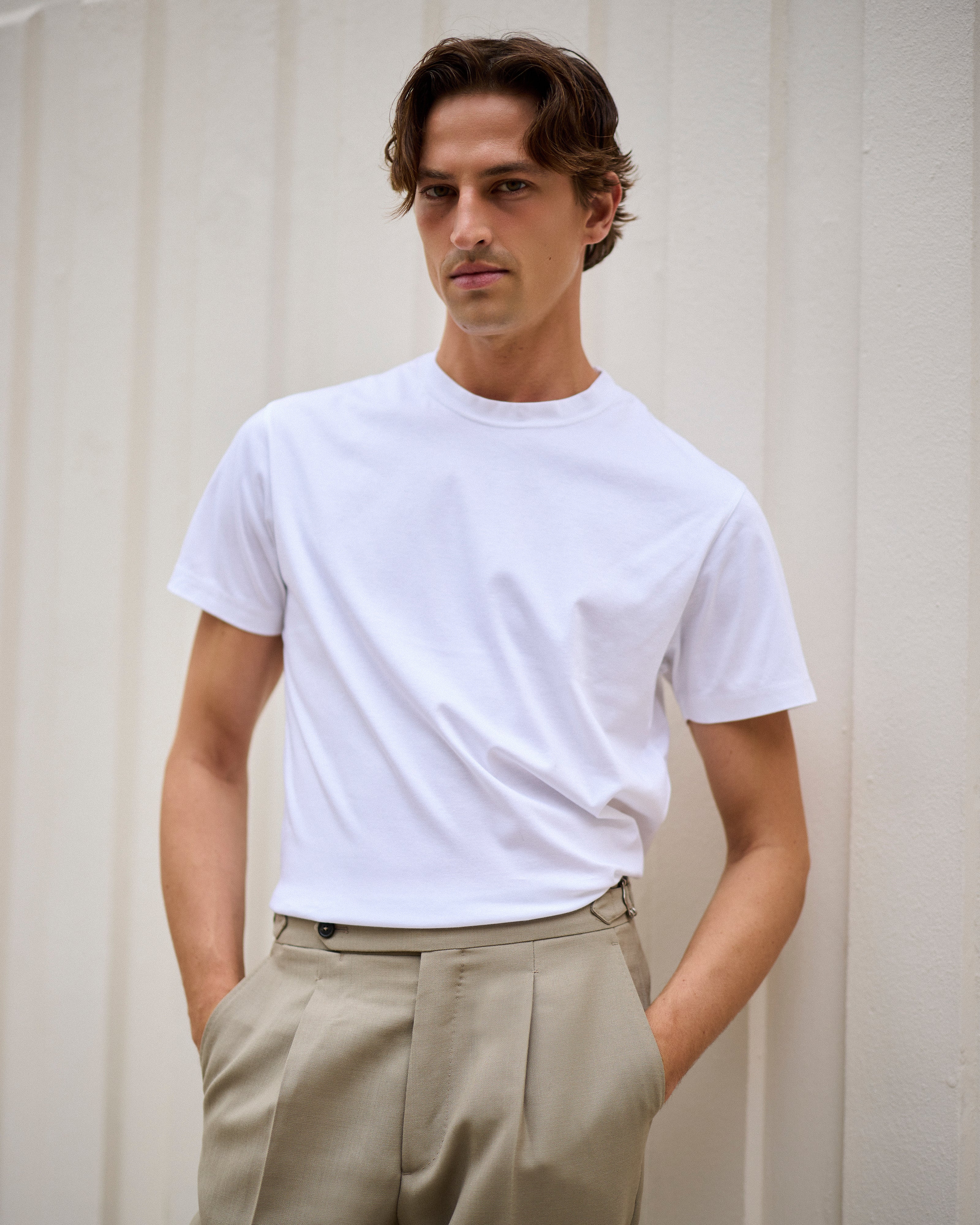 Sea Island Cotton Ivy T-Shirt in White