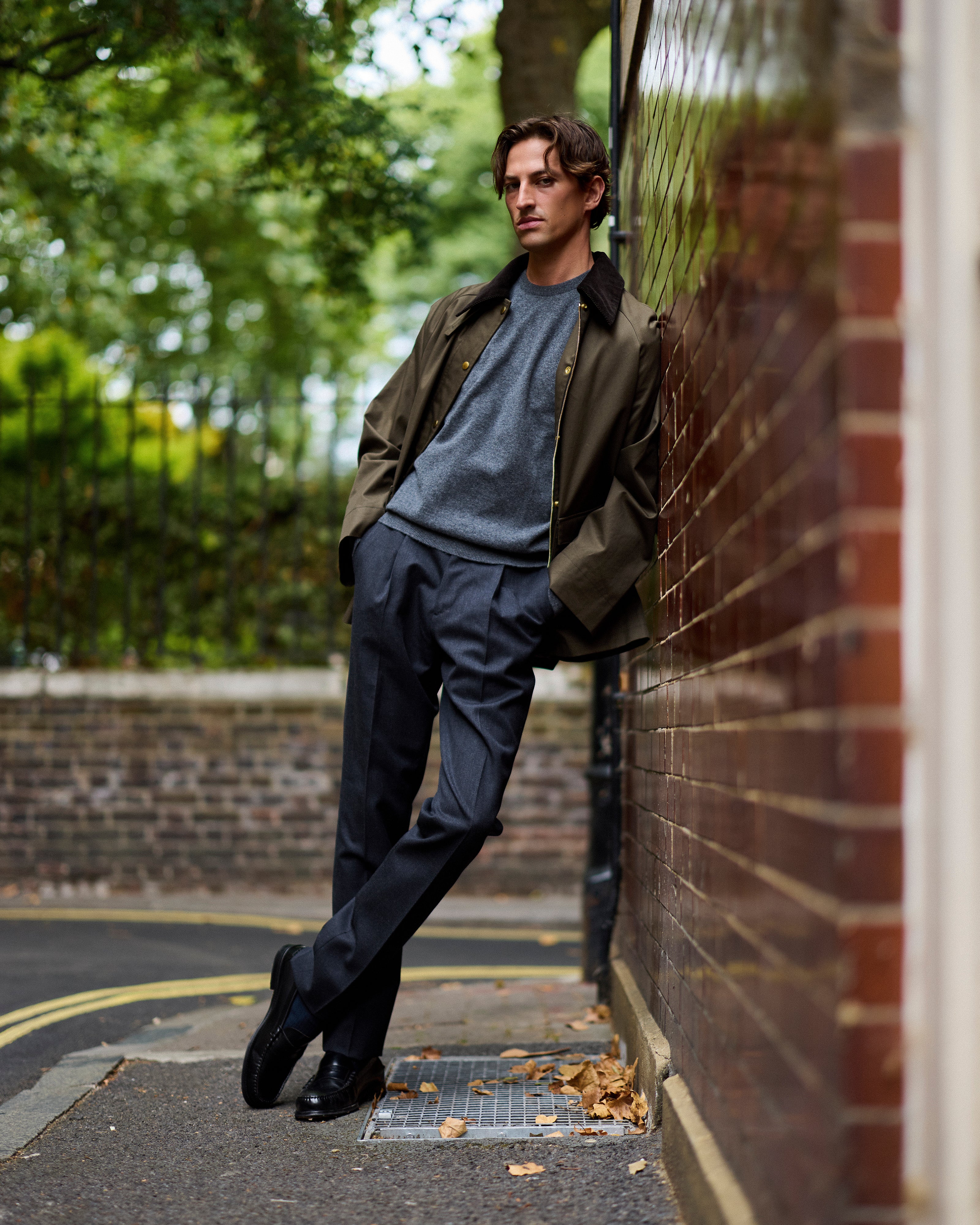 Cashmere crew neck in grey mélange