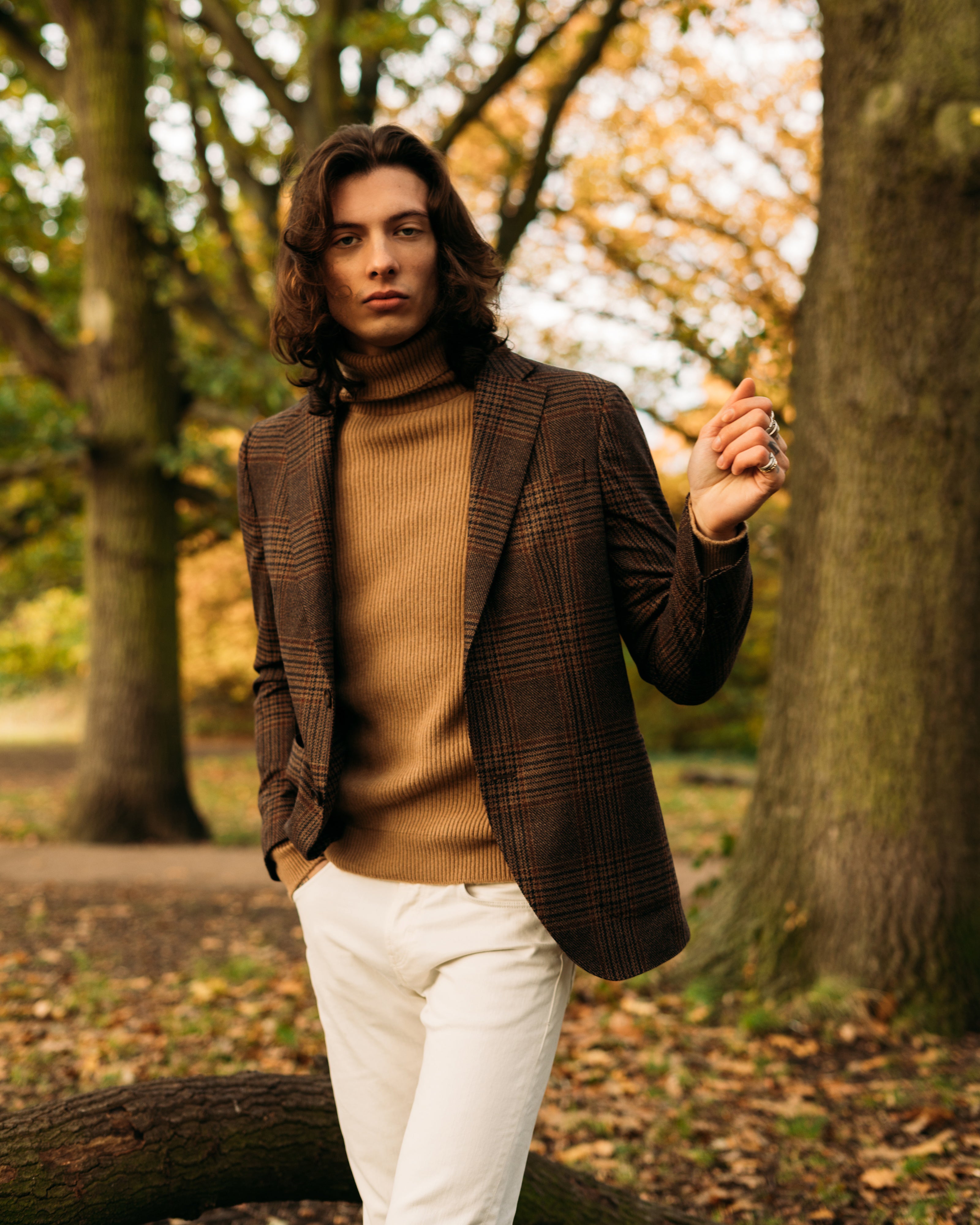 Cashmere ribbed submariner rollneck in camel