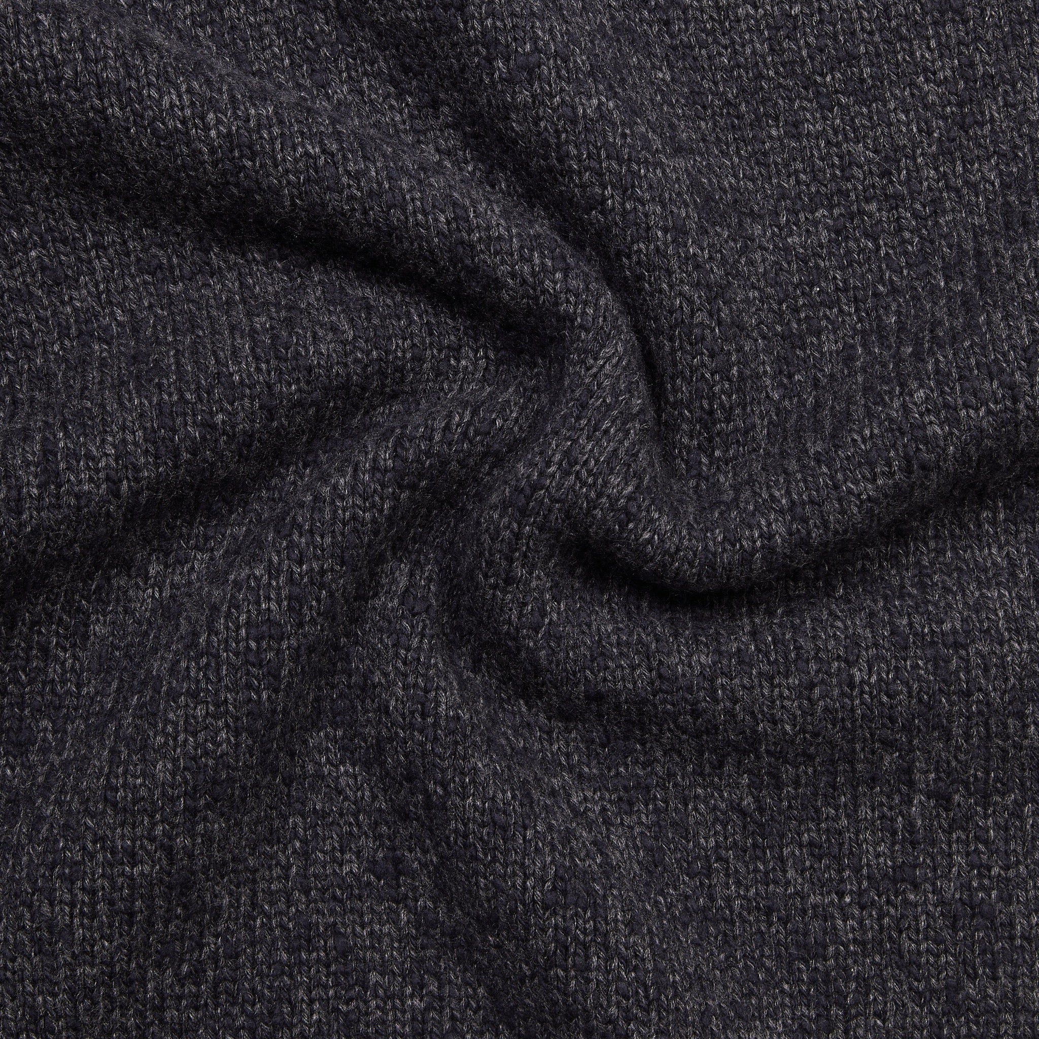 Cashmere wool captain's funnel neck sweater in charcoal