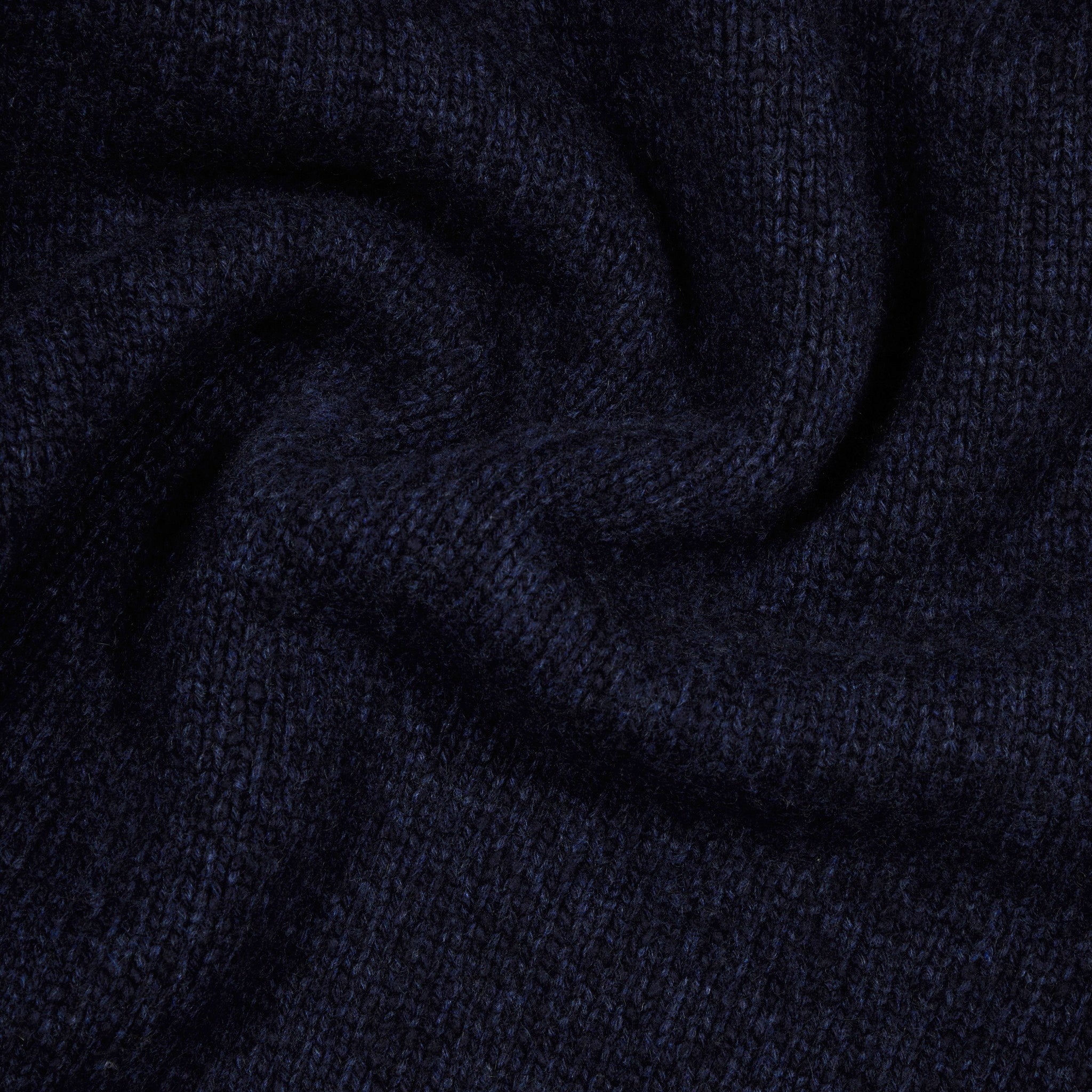 Cashmere wool captain's funnel neck sweater in navy