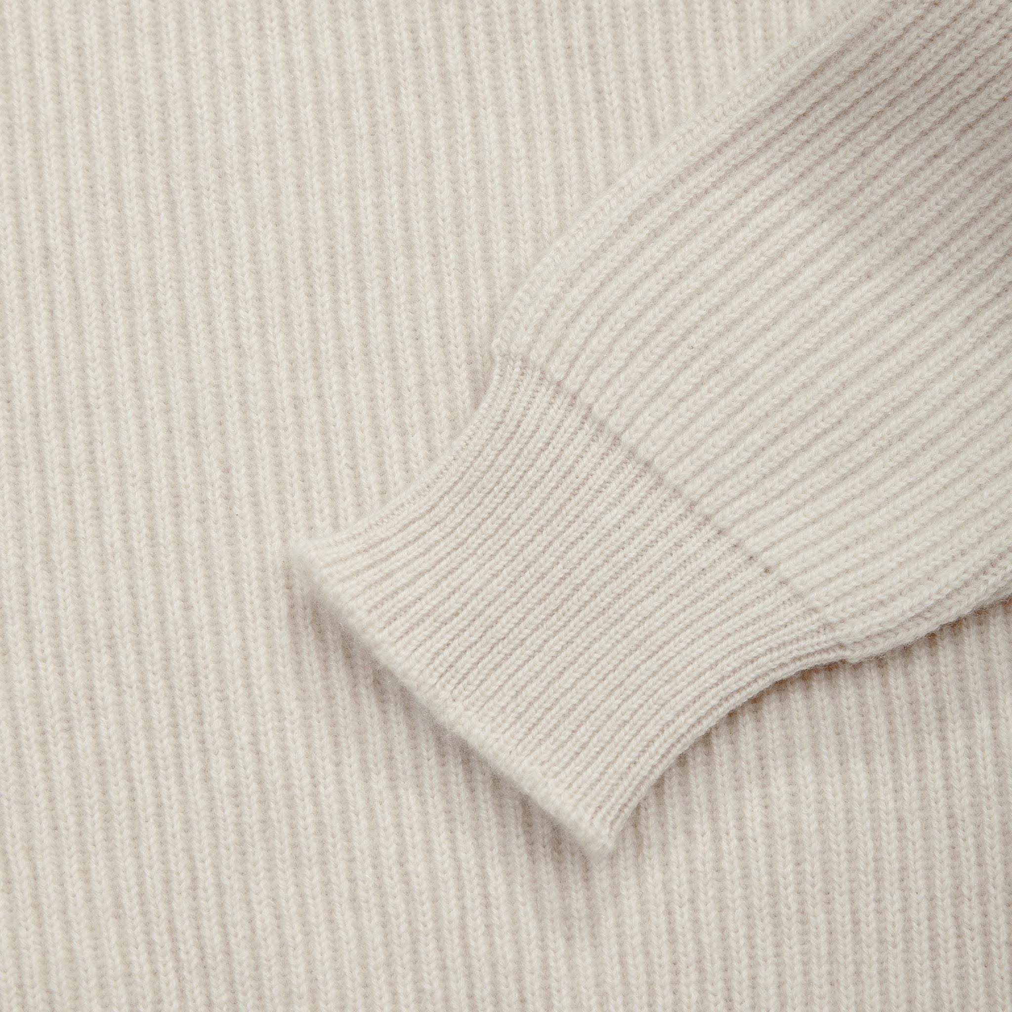 Cashmere alpine half zip sweater in ecru