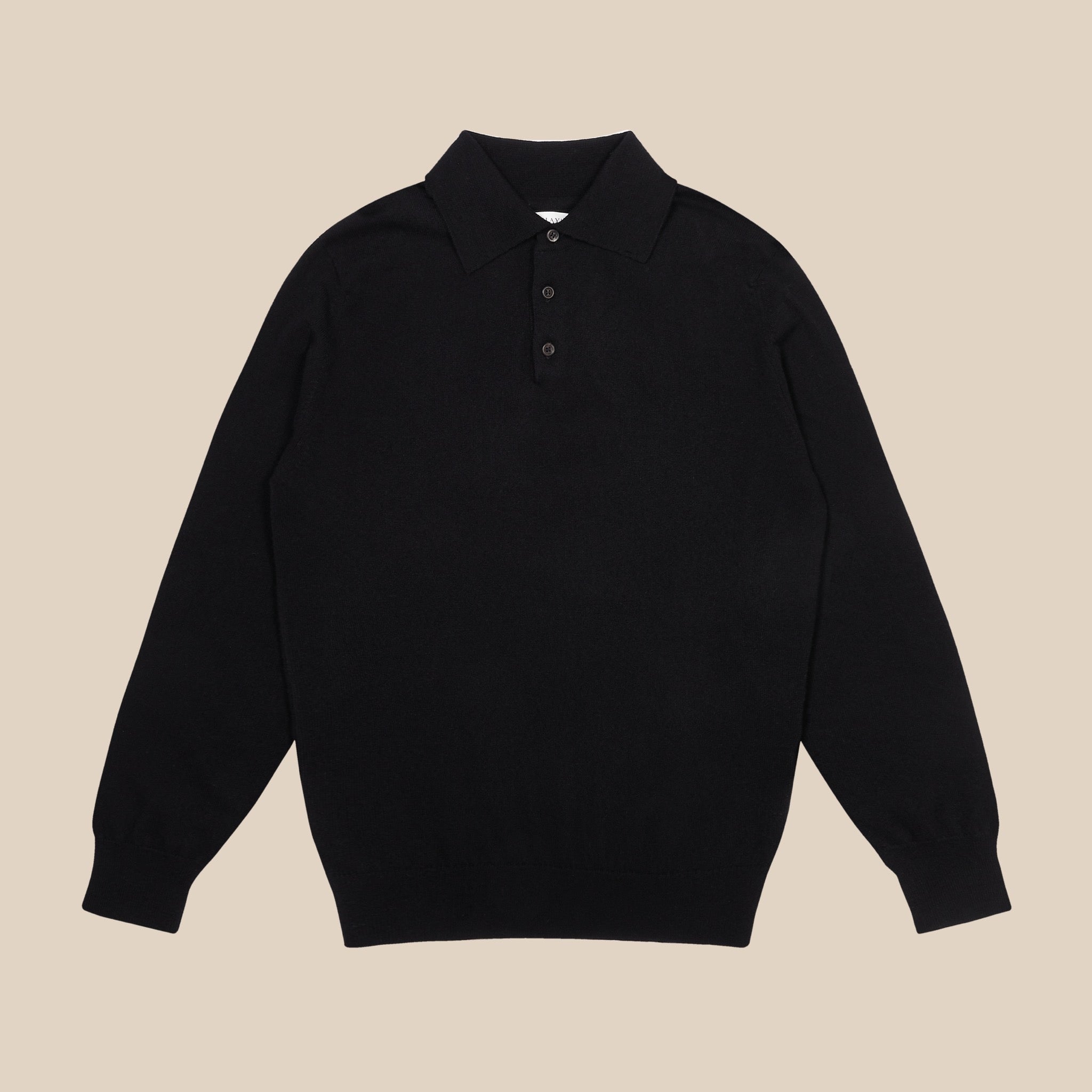 Cashmere polo shirt in black