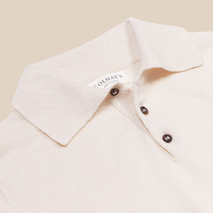 Cashmere polo shirt in cream