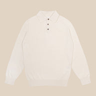 Cashmere polo shirt in cream - 36/XS