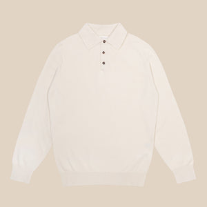 Cashmere polo shirt in cream