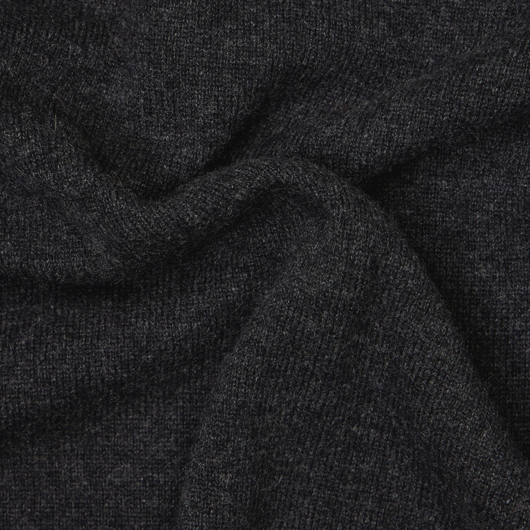 Cashmere driver's half zip sweater in charcoal