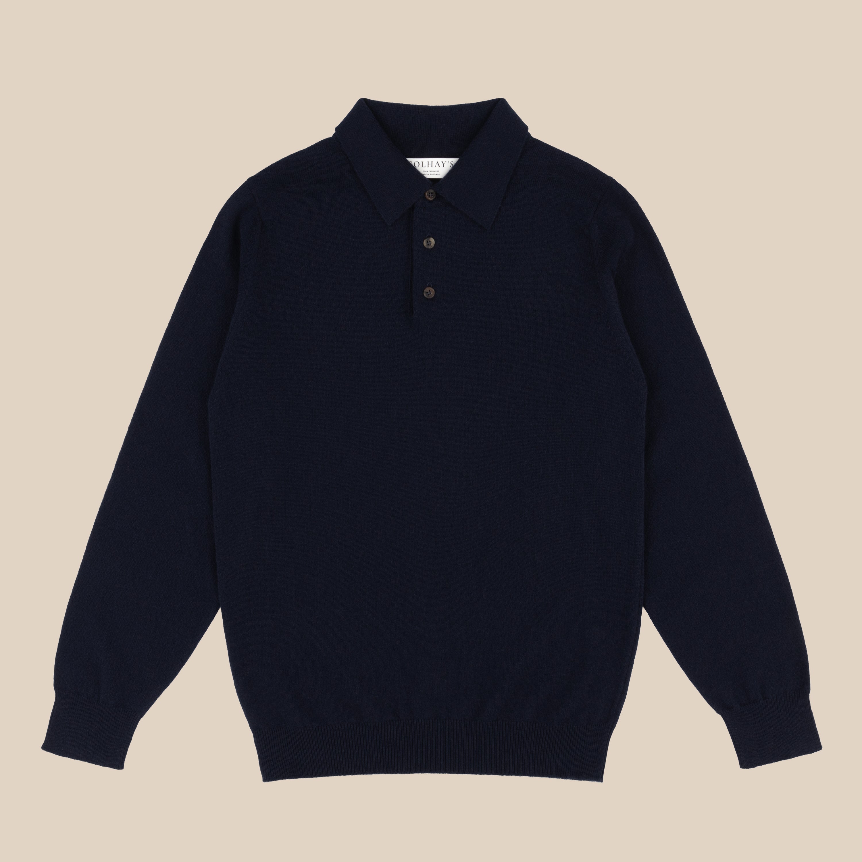 Cashmere polo shirt in navy