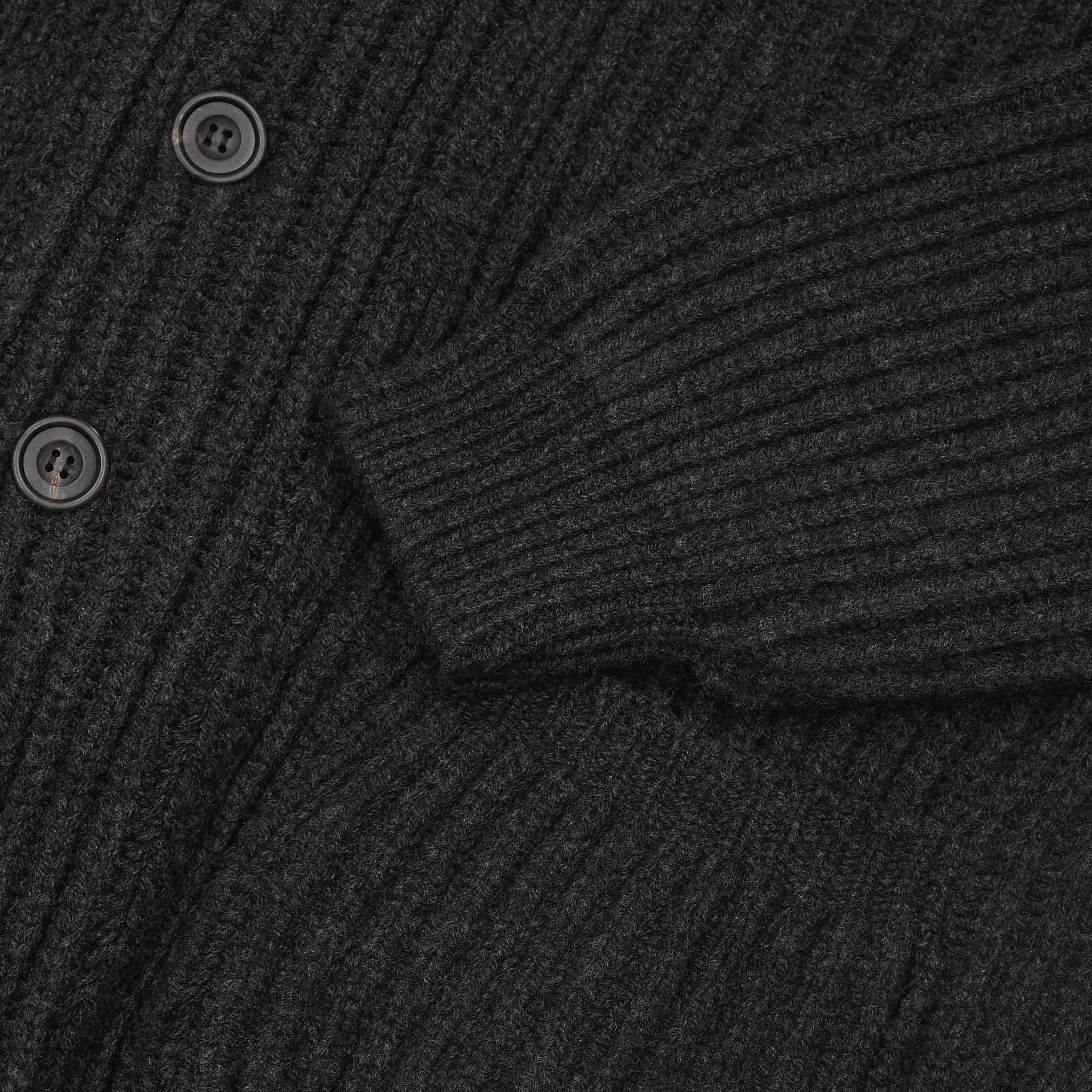 Superfine lambswool shawl collar cardigan in charcoal