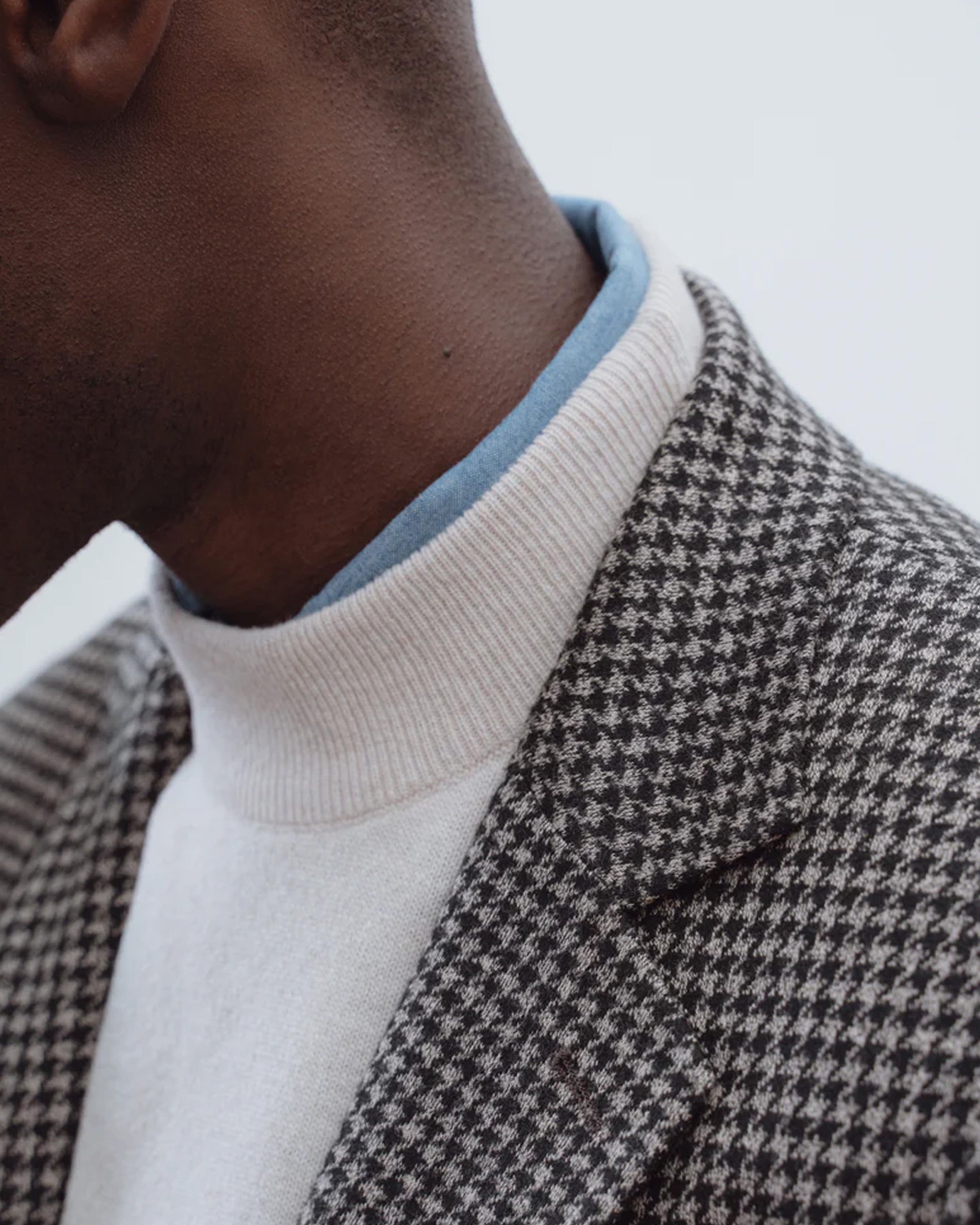 Superfine lambswool mock neck in oatmeal
