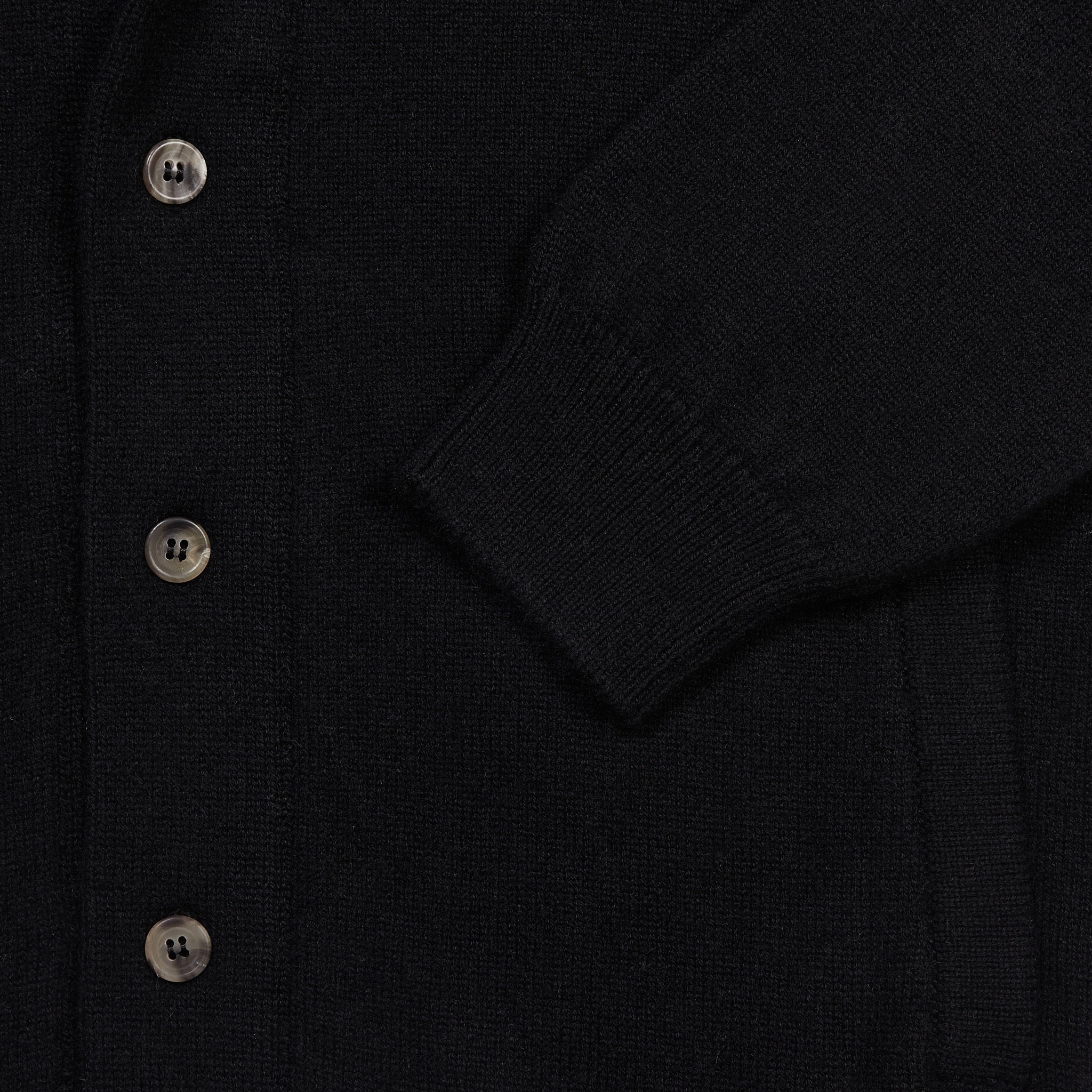 Cashmere painter's shawl collar cardigan in black