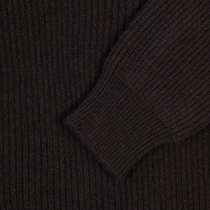 Cashmere alpine half zip sweater in dark brown