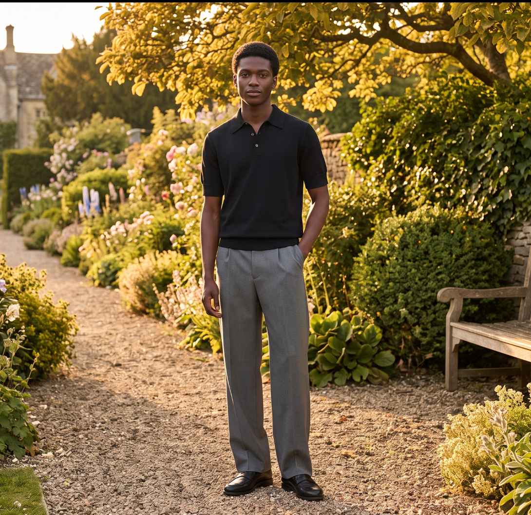 Extra-long Staple Cotton Coach Polo in Black