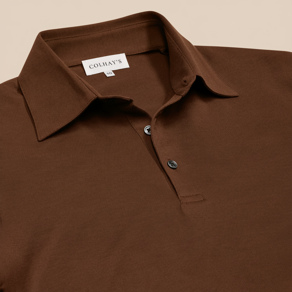 Extra-long Staple Cotton Coach Polo in Brown